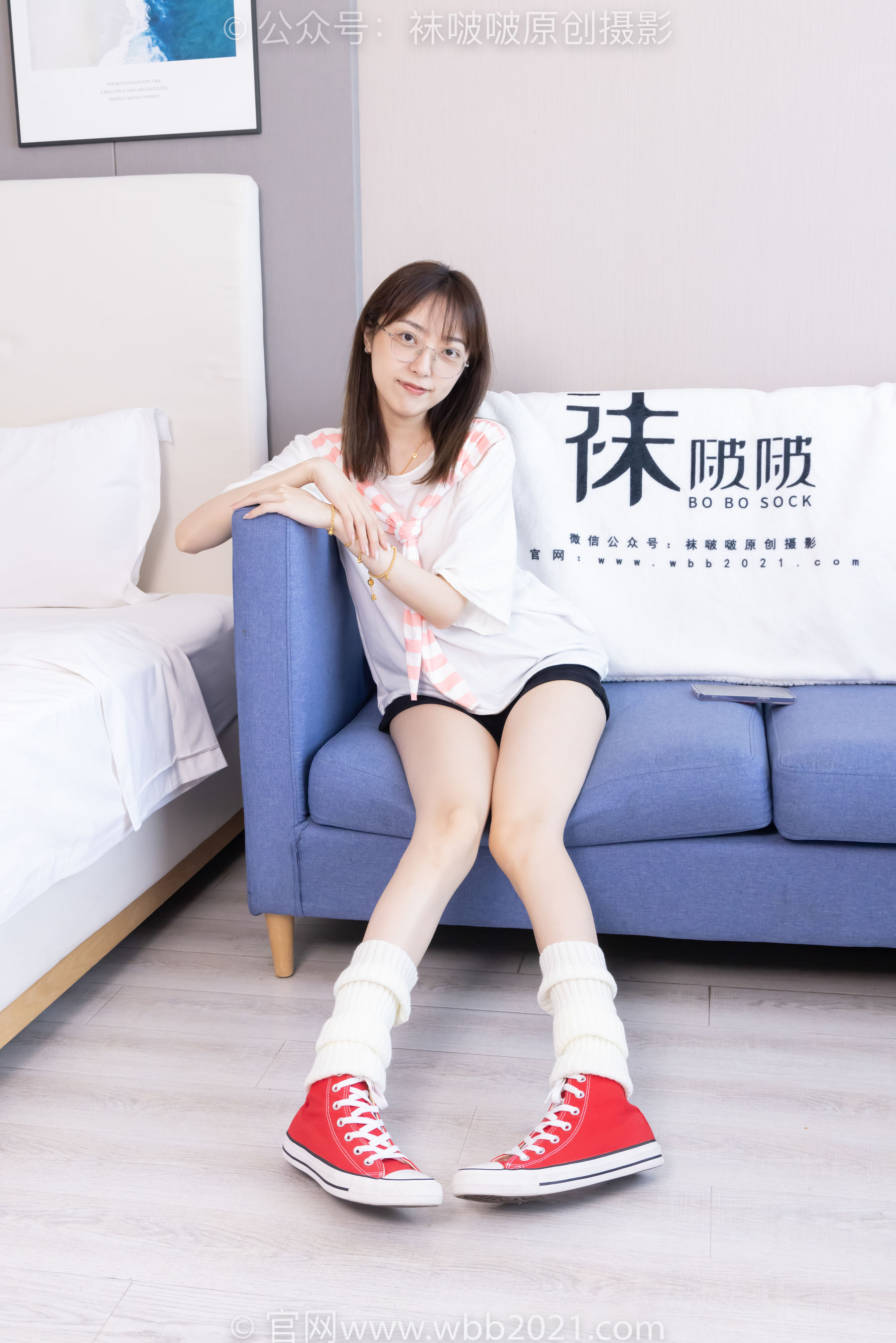 BoBoSocks袜啵啵 No.527 稚予 - 帆布鞋、堆堆袜套、白棉袜/(140P)