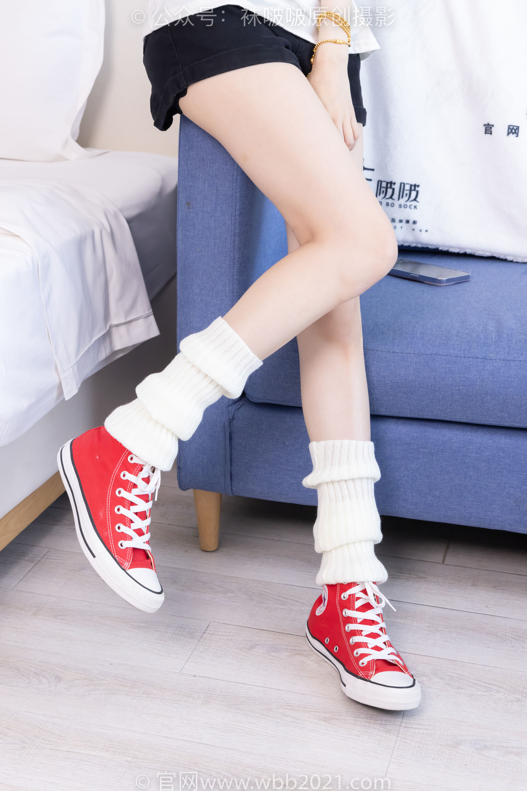 BoBoSocks袜啵啵 No.527 稚予 - 帆布鞋、堆堆袜套、白棉袜/(140P)