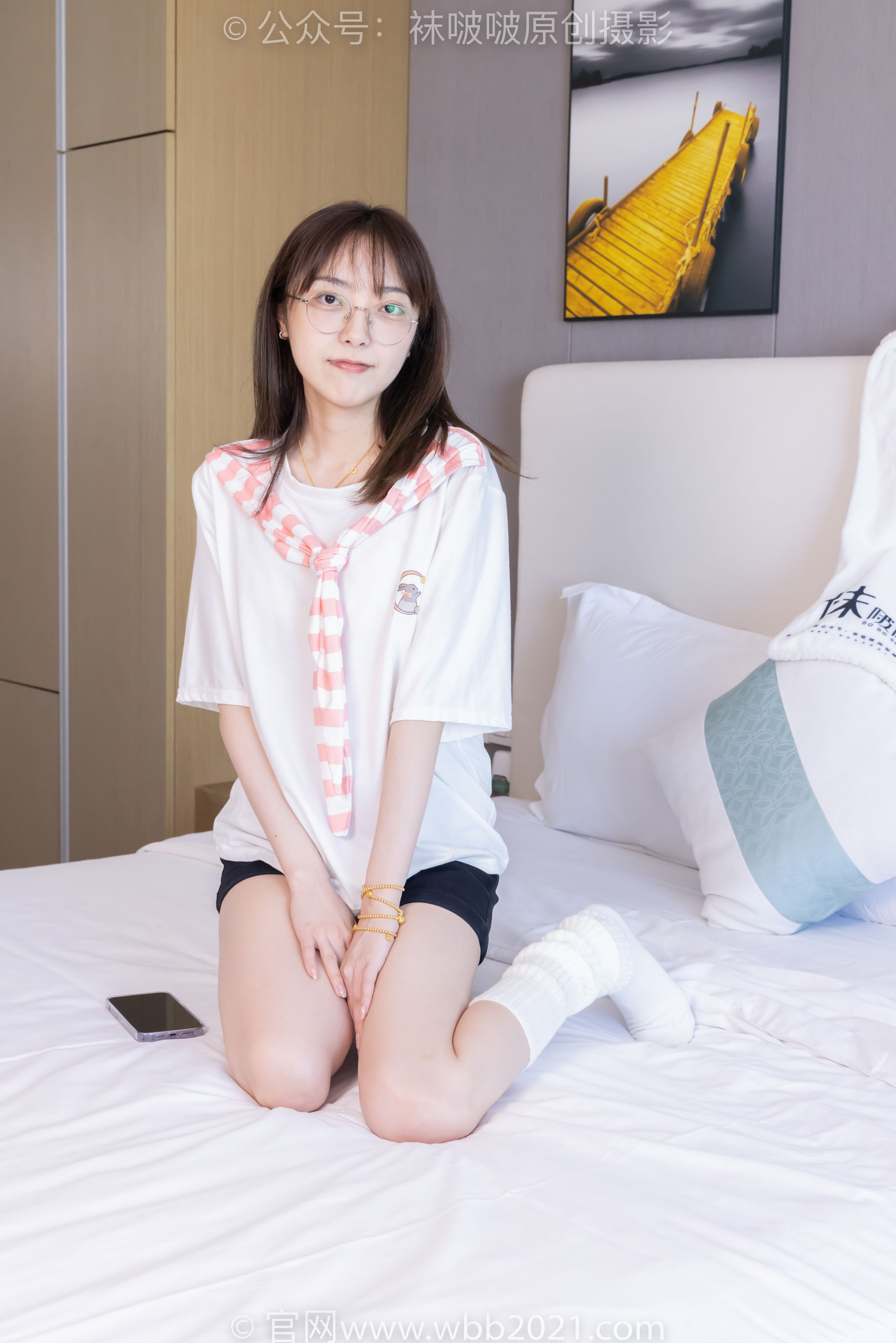 BoBoSocks袜啵啵 No.527 稚予 - 帆布鞋、堆堆袜套、白棉袜/(140P)