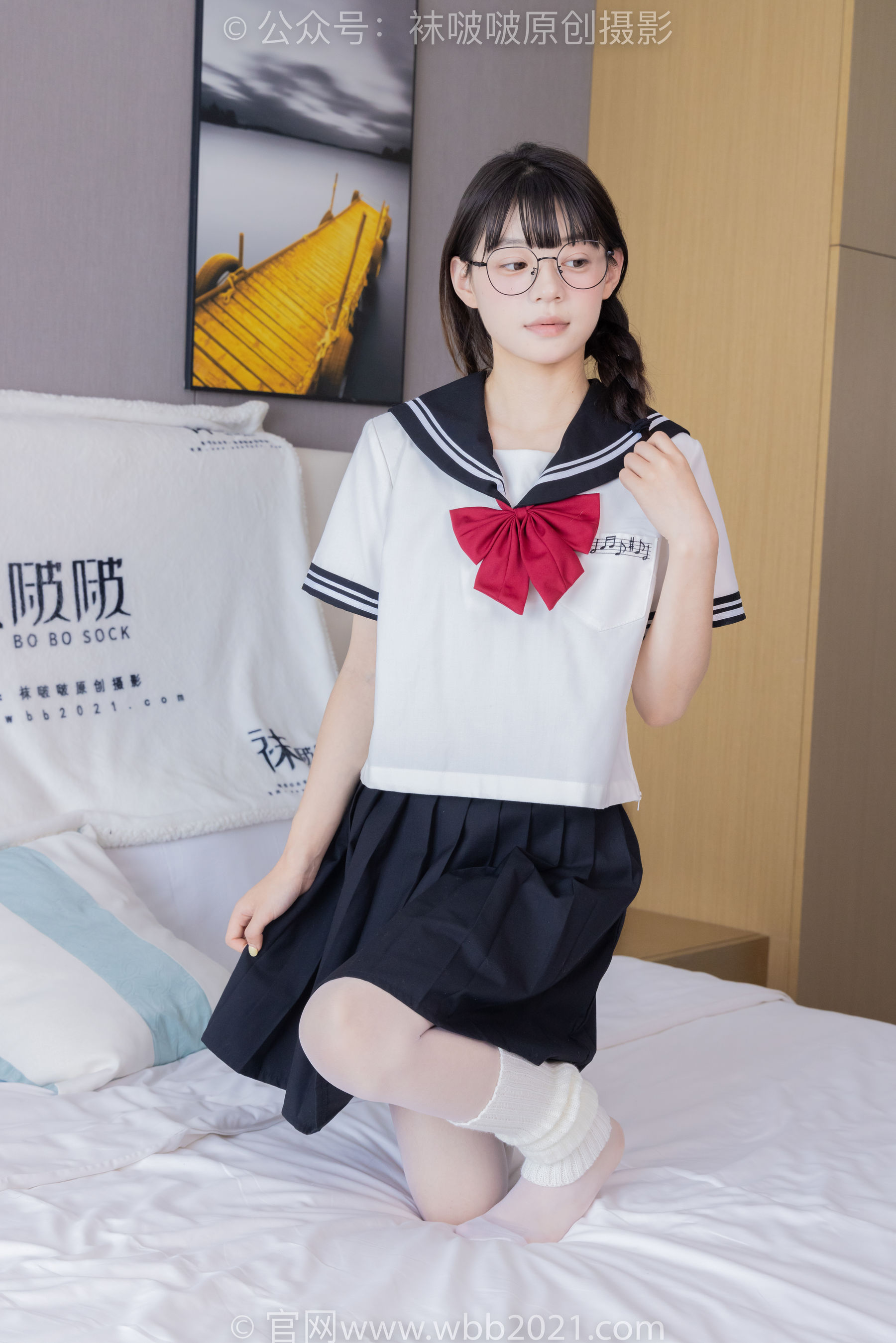 BoBoSocks袜啵啵 No.548 糯米 - 运动鞋、堆堆袜套、薄白丝、jk制服/(145P)