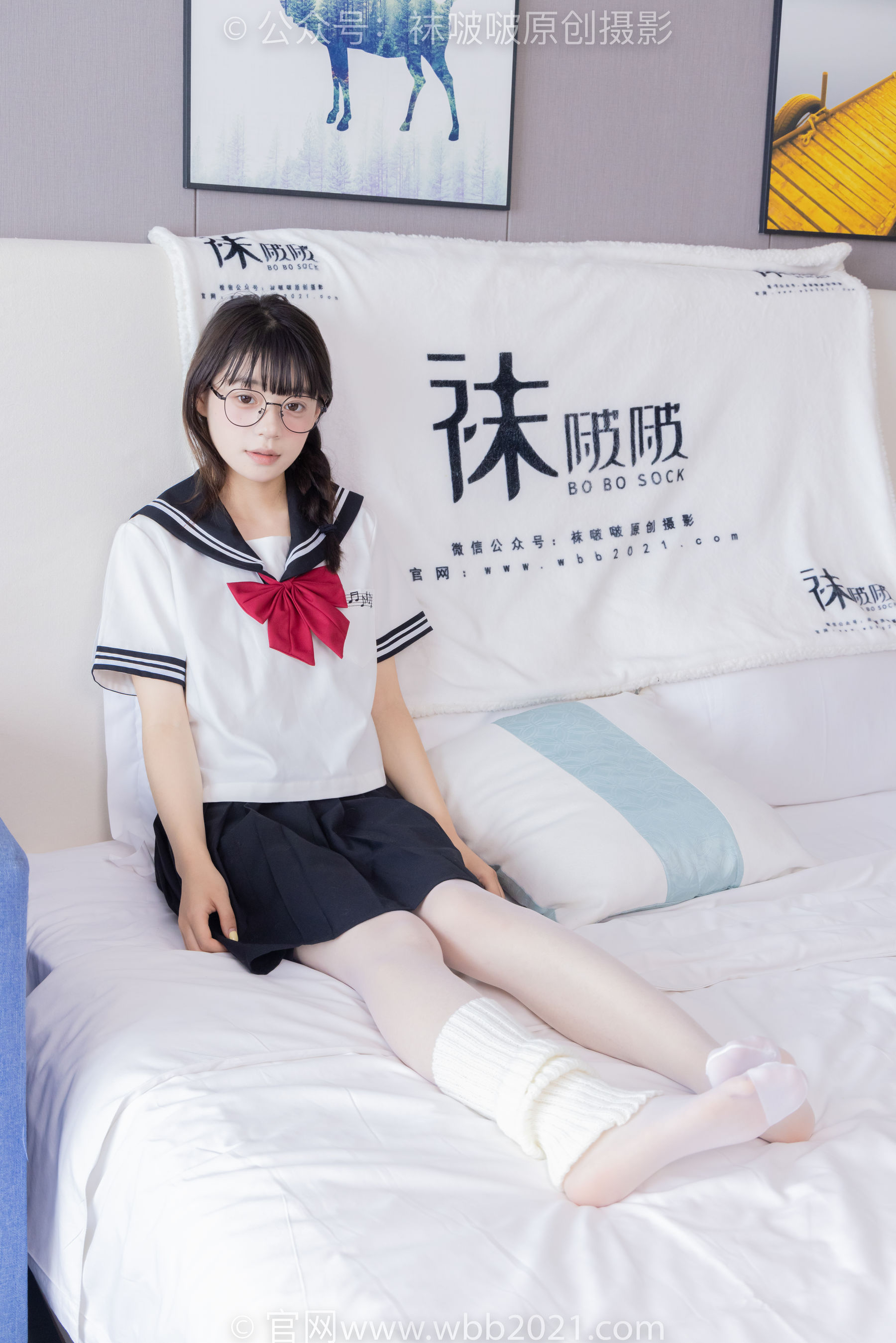 BoBoSocks袜啵啵 No.548 糯米 - 运动鞋、堆堆袜套、薄白丝、jk制服/(145P)