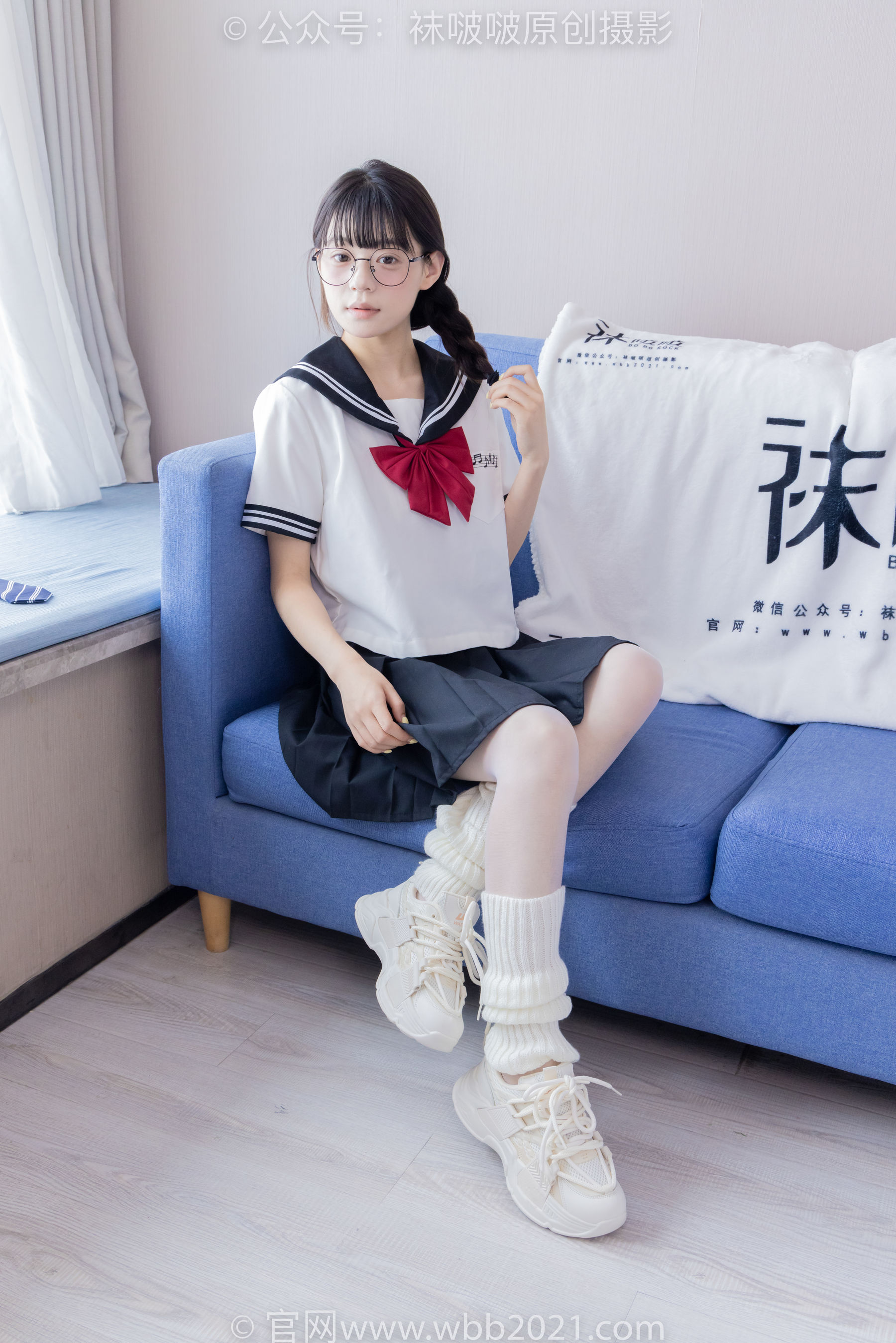 BoBoSocks袜啵啵 No.548 糯米 - 运动鞋、堆堆袜套、薄白丝、jk制服/(145P)