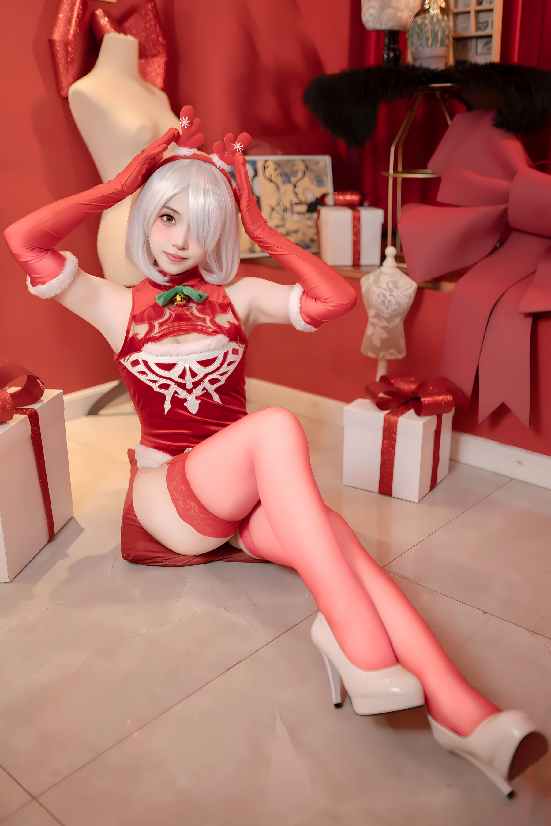 Bangni邦尼 - 圣诞尼尔 红裙御姐/(105P)