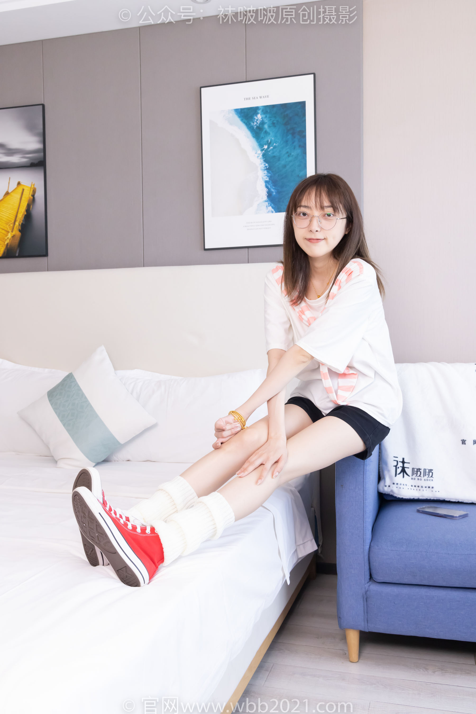 BoBoSocks袜啵啵 No.527 稚予 - 帆布鞋、堆堆袜套、白棉袜/(140P)