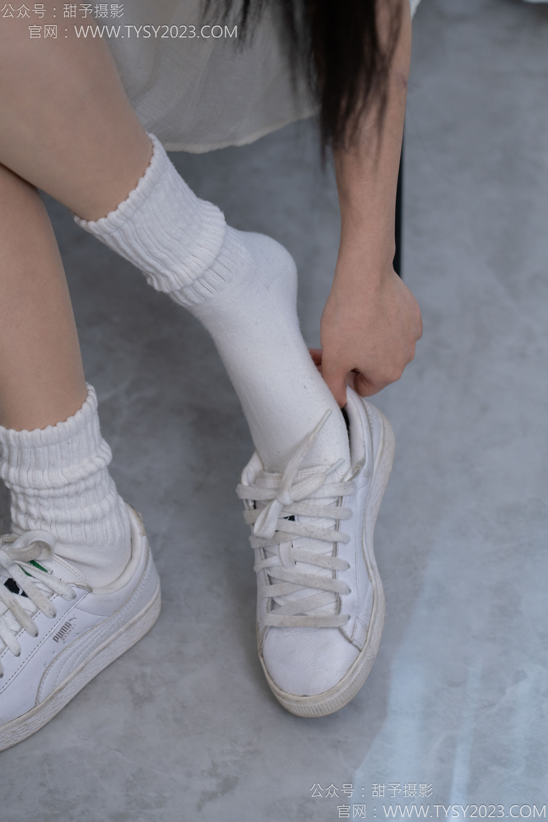 甜予摄影 No.137 澜澜 - 板鞋、白棉袜、薄肉丝/(140P)