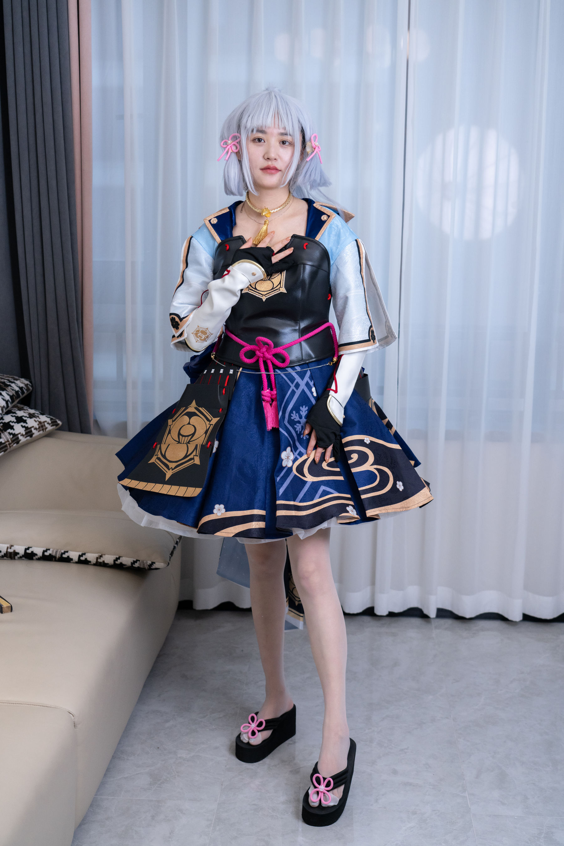 甜予摄影 No.141 澜澜 - cos服人字拖、白丝、裸足、挠脚心剧情/(134P)