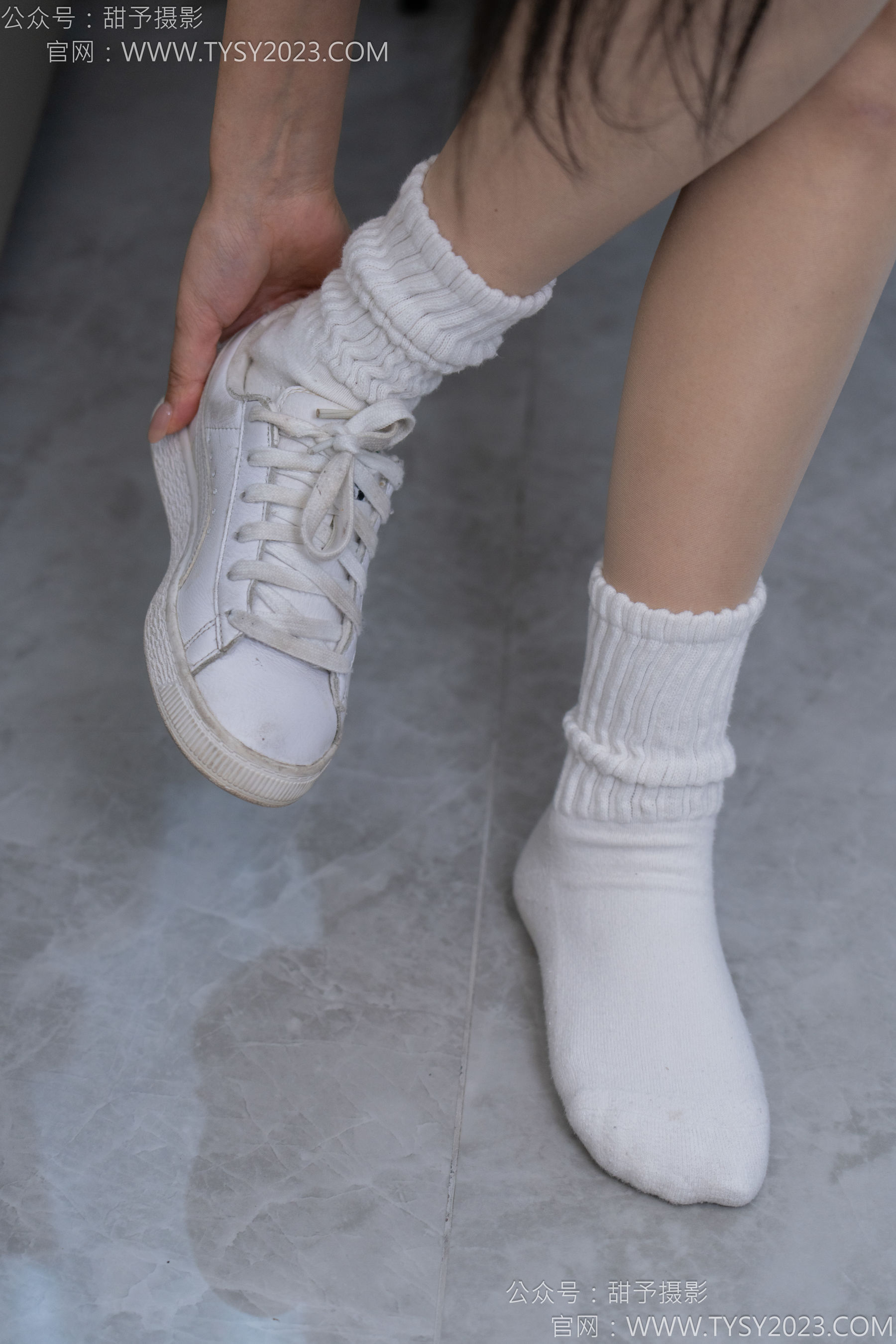 甜予摄影 No.137 澜澜 - 板鞋、白棉袜、薄肉丝/(140P)