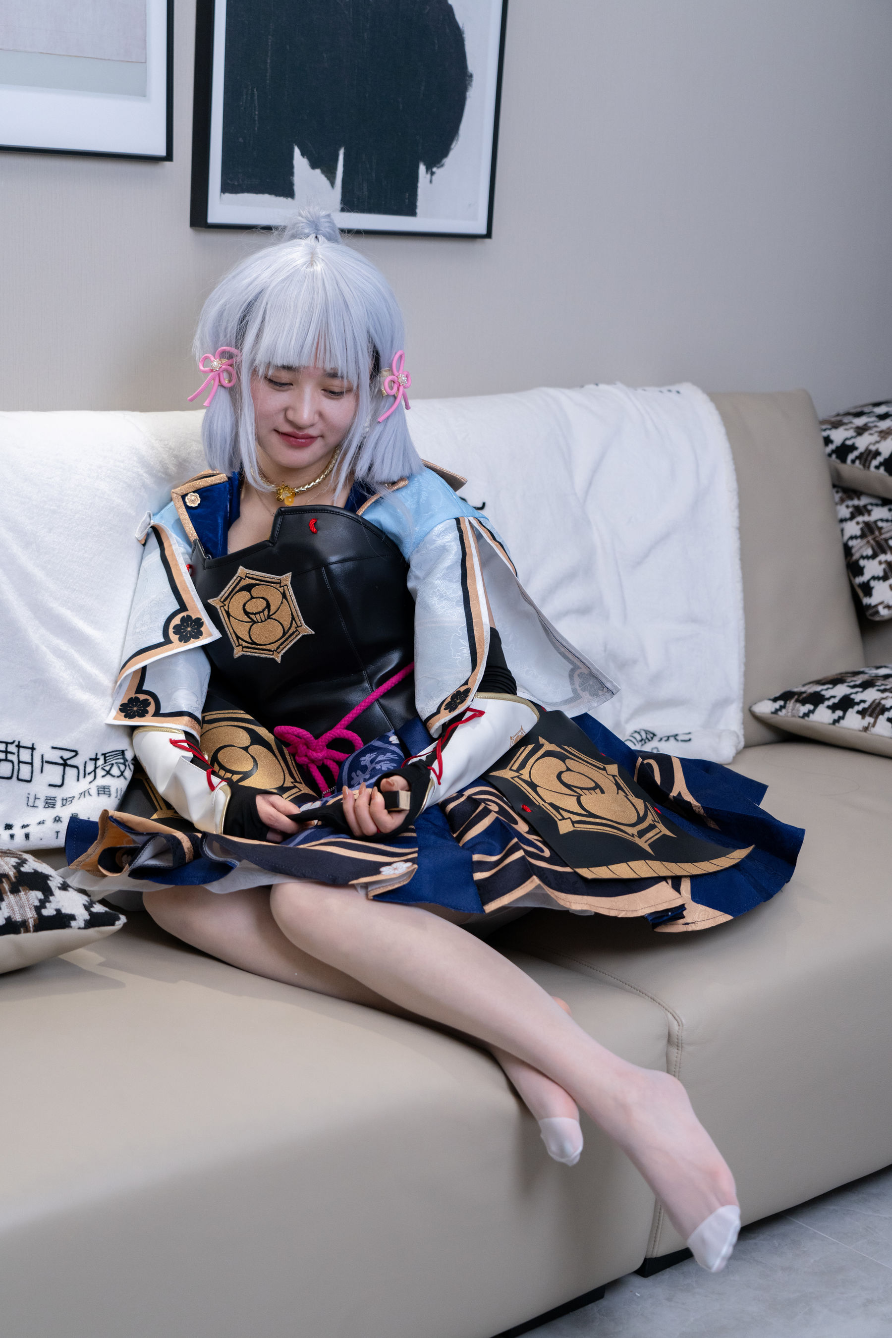 甜予摄影 No.141 澜澜 - cos服人字拖、白丝、裸足、挠脚心剧情/(134P)