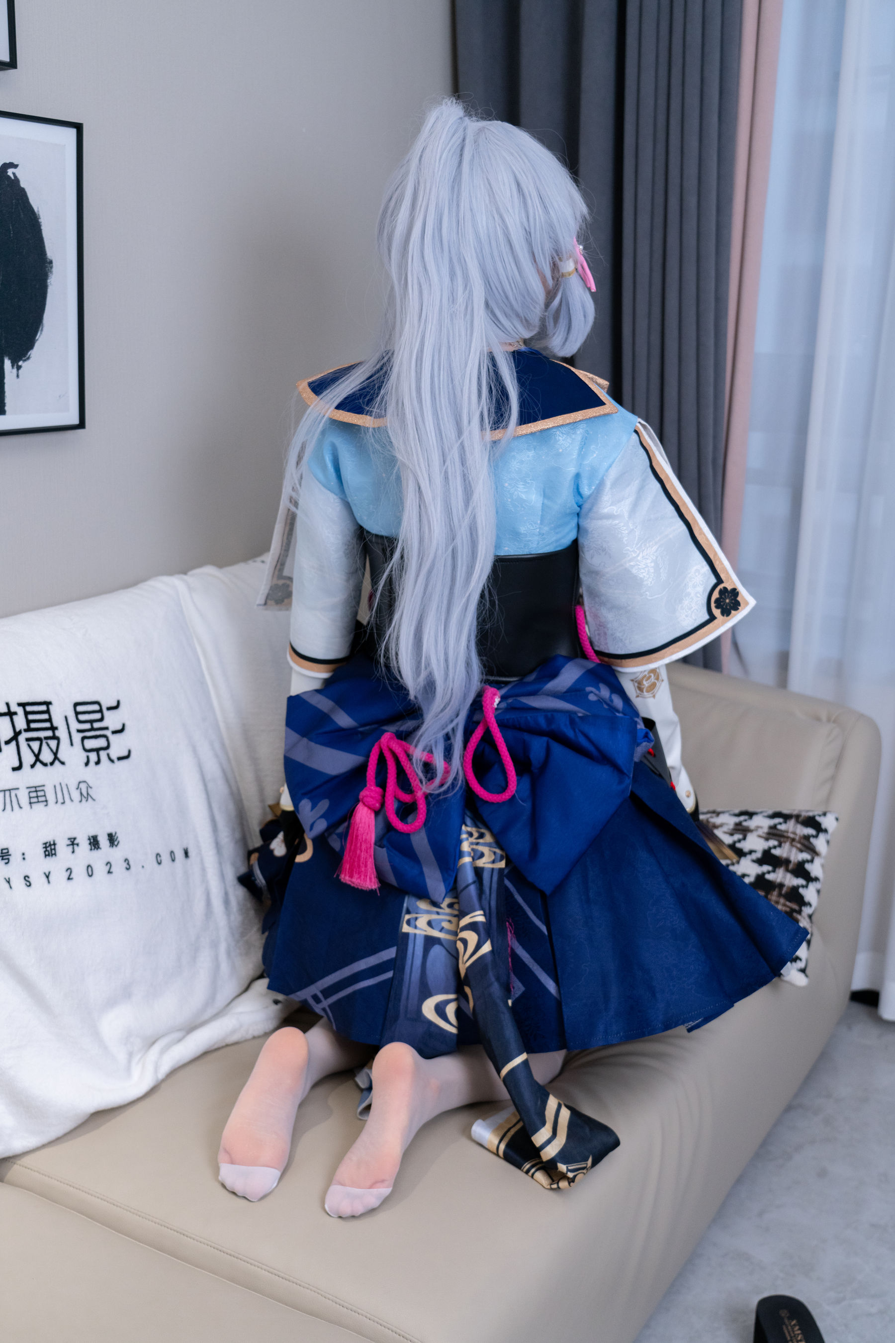 甜予摄影 No.141 澜澜 - cos服人字拖、白丝、裸足、挠脚心剧情/(134P)