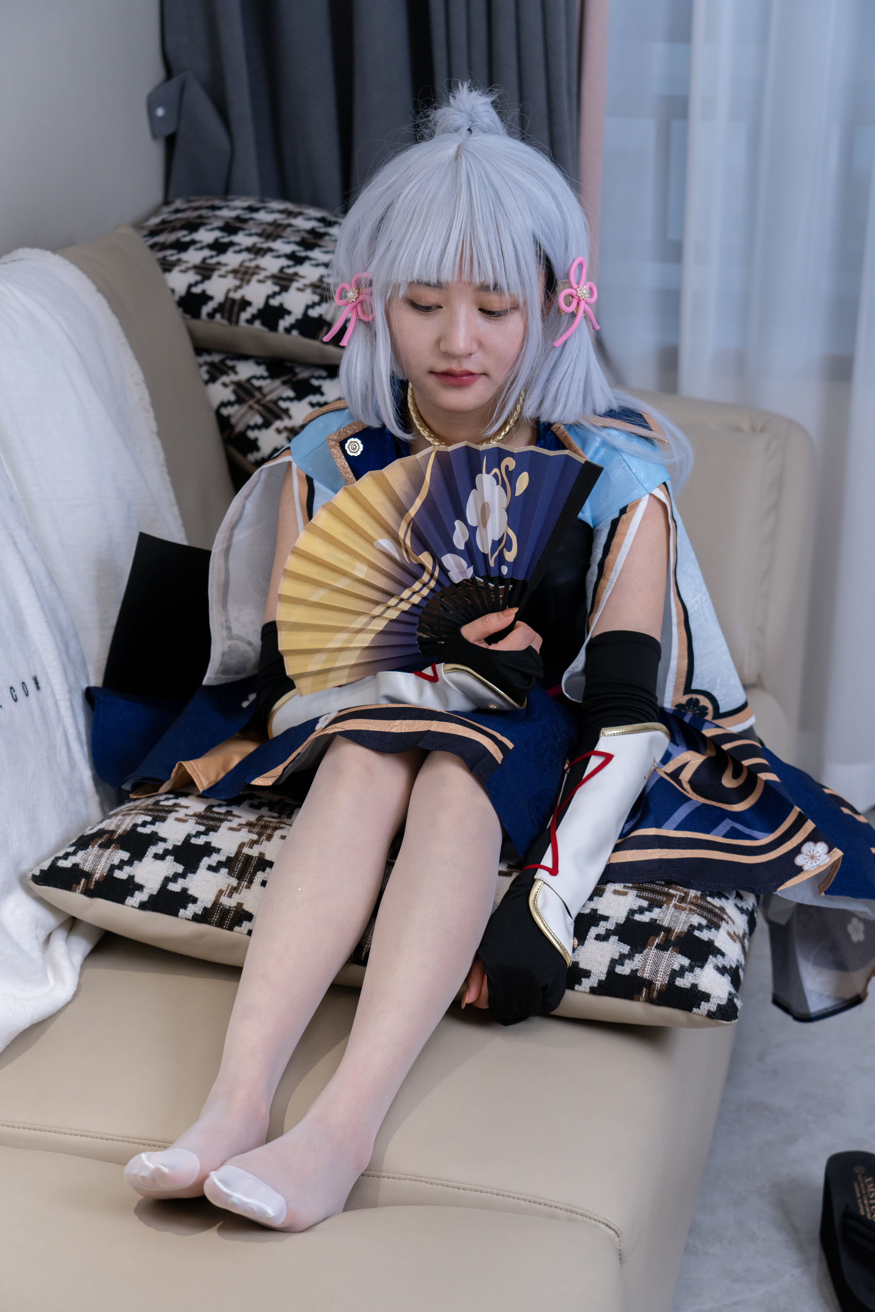 甜予摄影 No.141 澜澜 - cos服人字拖、白丝、裸足、挠脚心剧情/(134P)