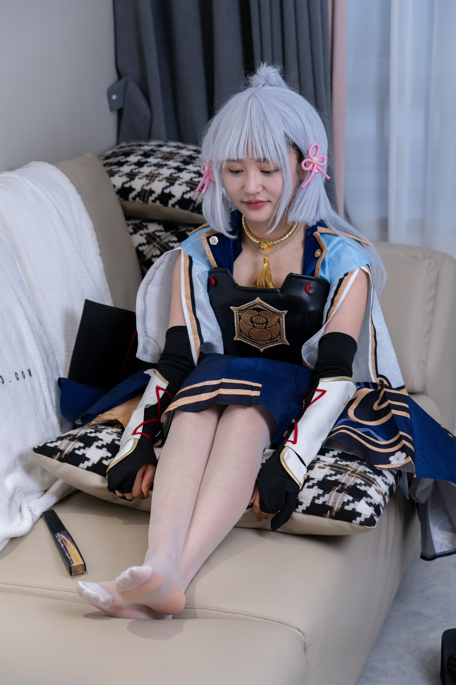 甜予摄影 No.141 澜澜 - cos服人字拖、白丝、裸足、挠脚心剧情/(134P)