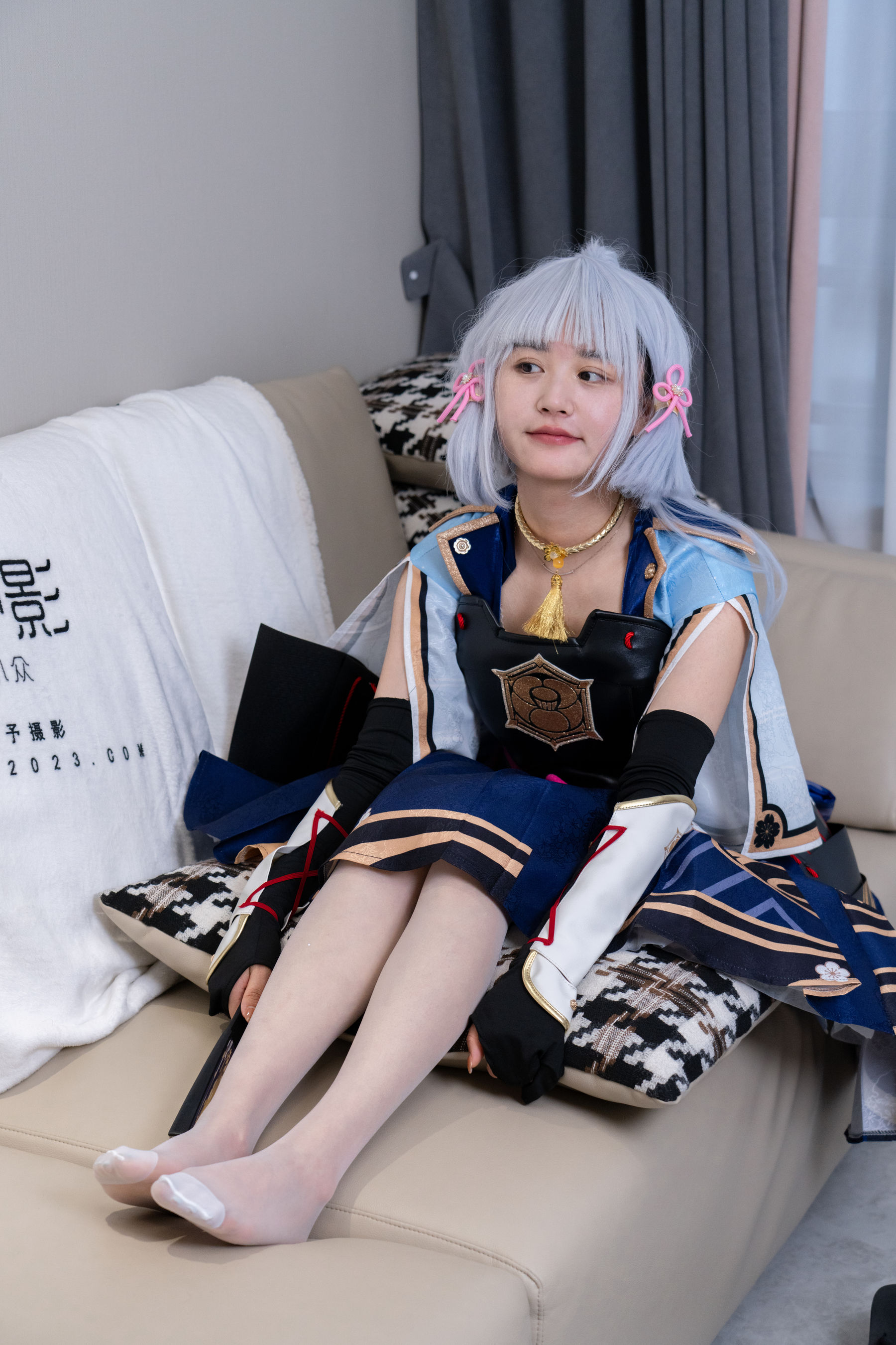 甜予摄影 No.141 澜澜 - cos服人字拖、白丝、裸足、挠脚心剧情/(134P)