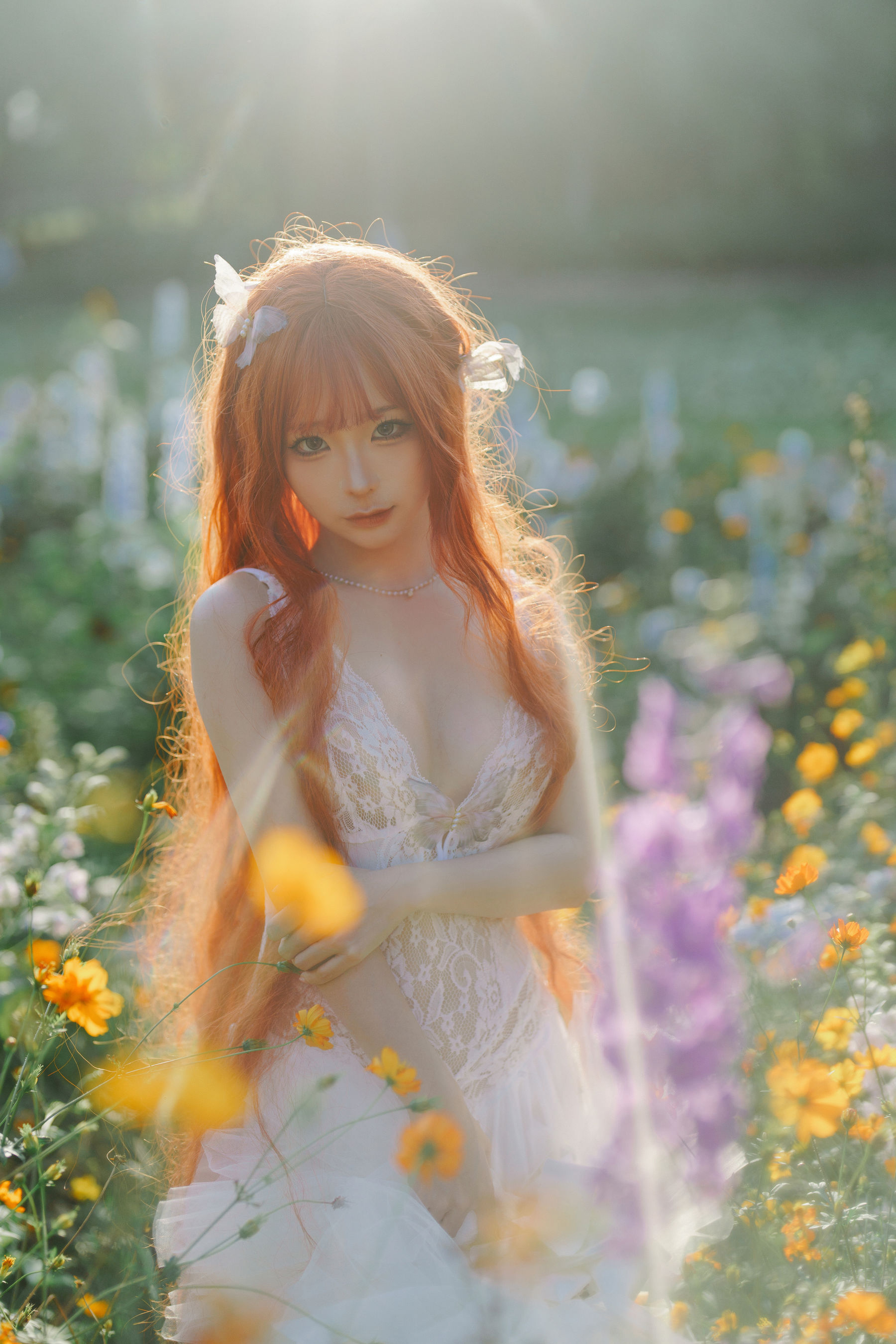 动漫博主 蠢沫沫 - 花丛婚纱/(67P)