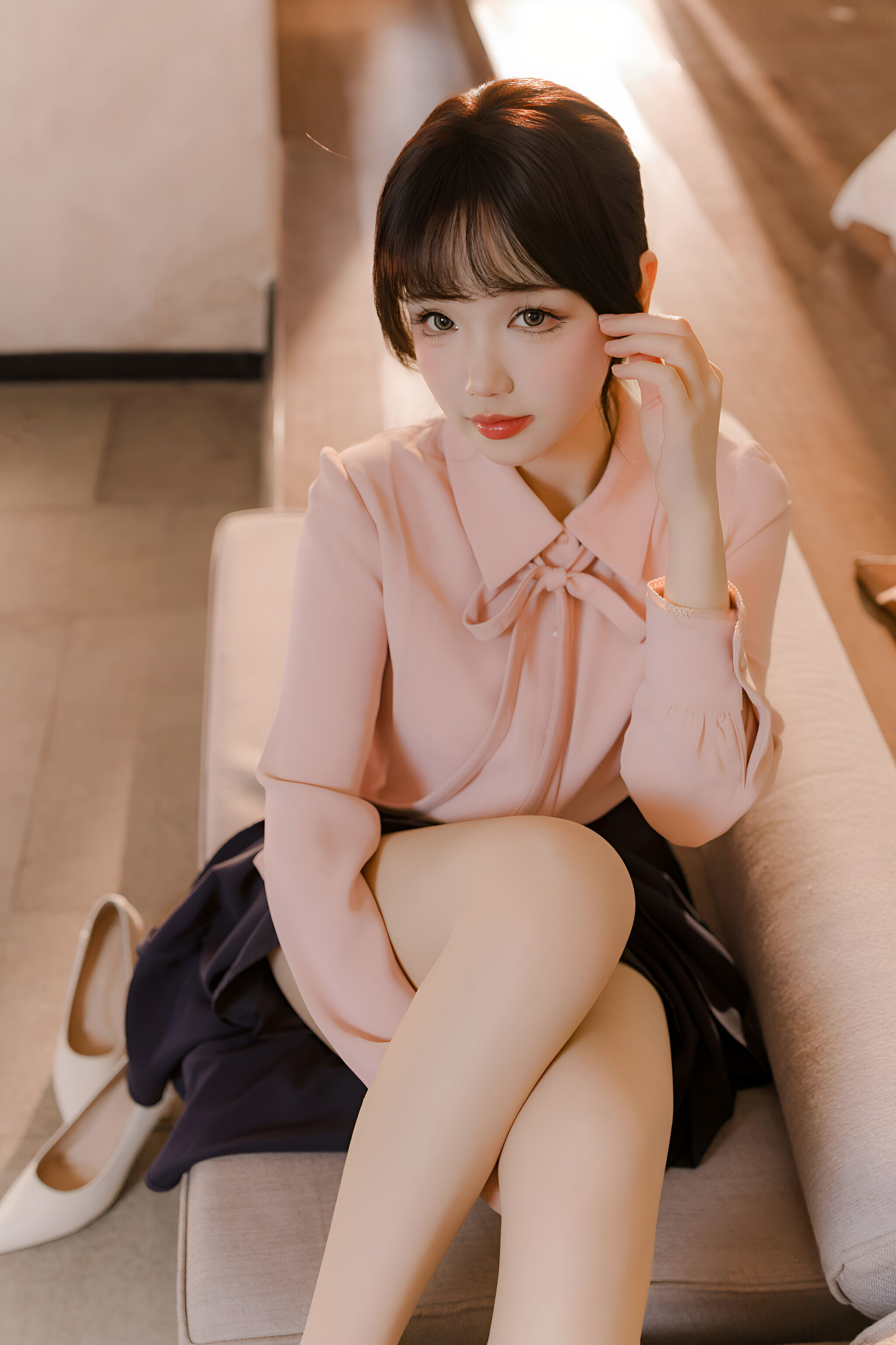 动漫博主雪晴Astra - 肉丝通勤OL/(71P)