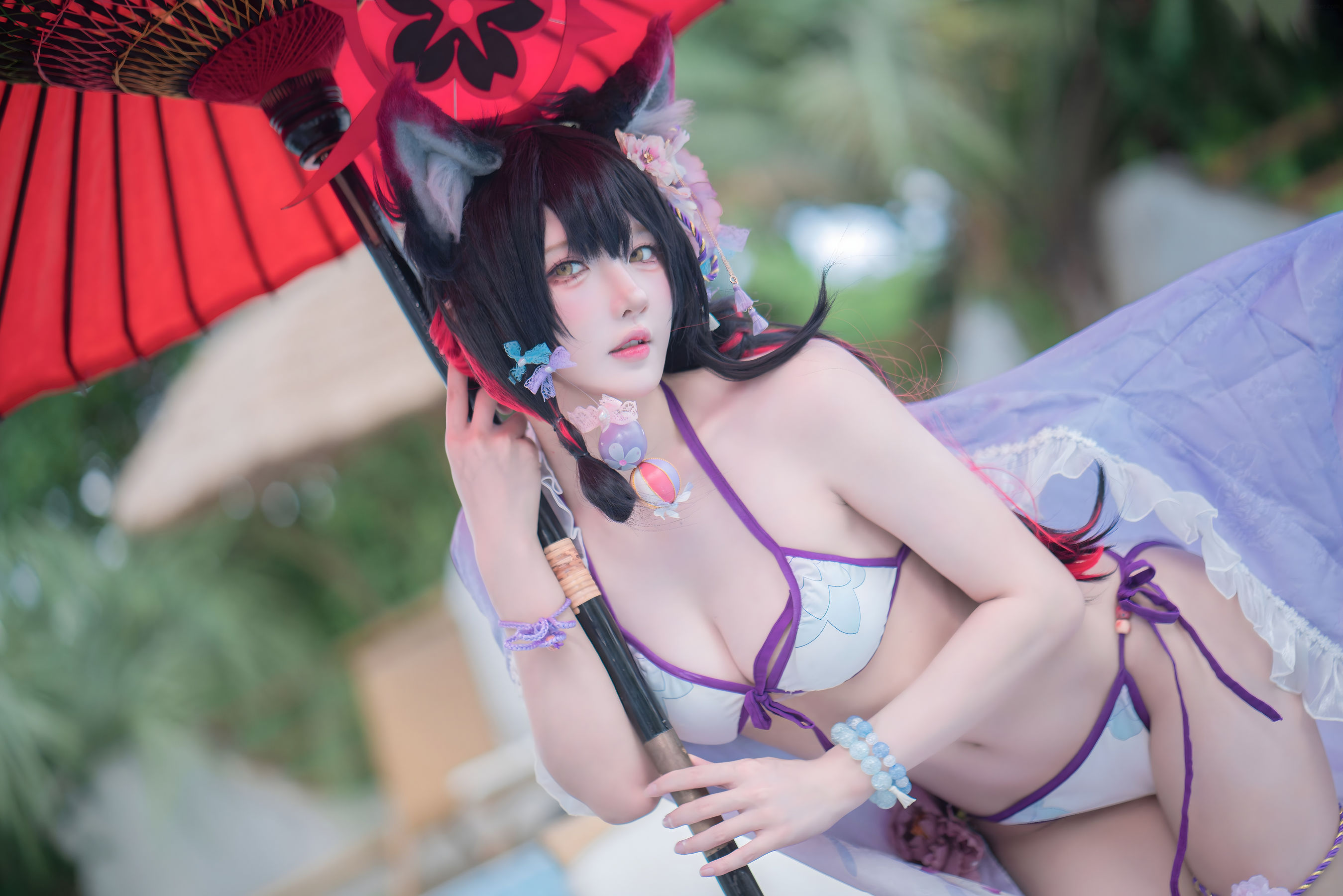 动漫博主阿包也是兔娘 - 蔚蓝档案 狐坂若藻 水着/(32P)