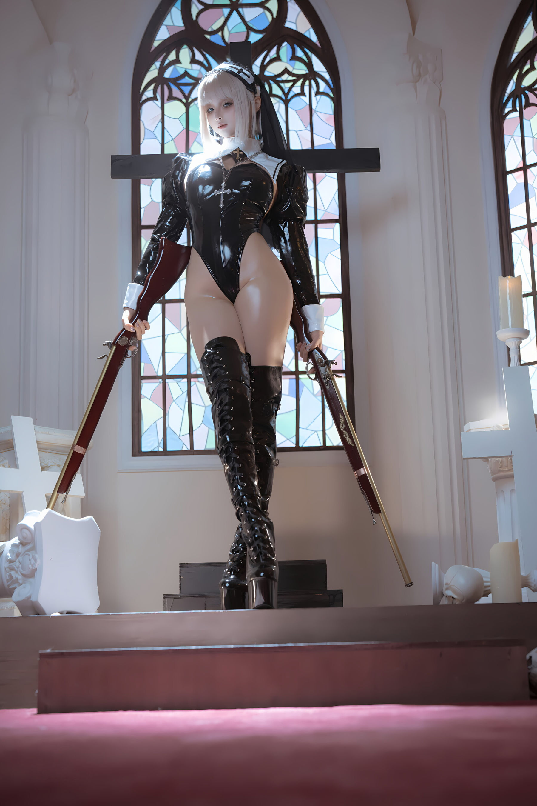 动漫博主蠢沫沫 - 黑修女/(125P)