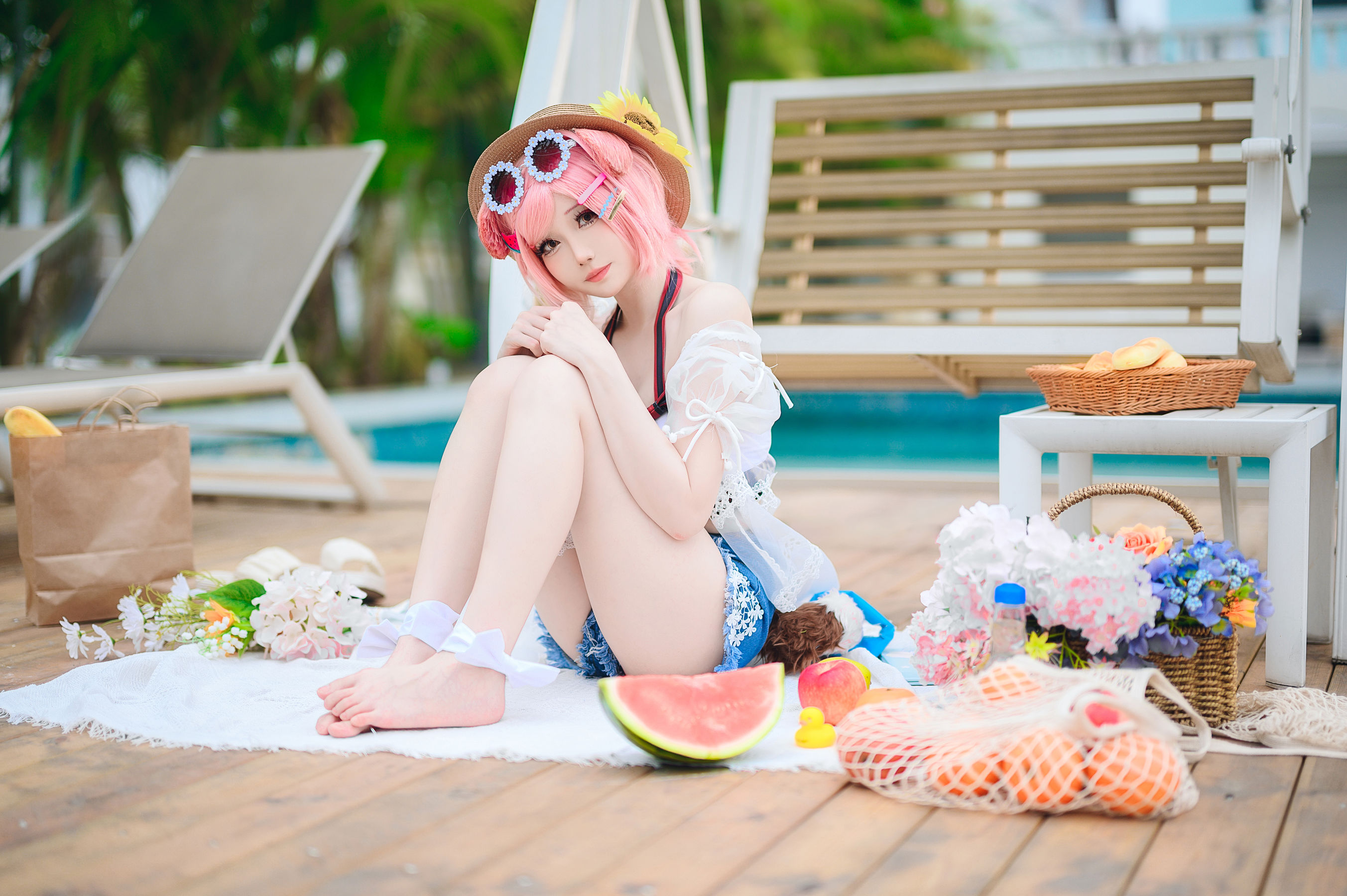 焖焖碳 - 明日方舟 澄闪泳装/(22P)