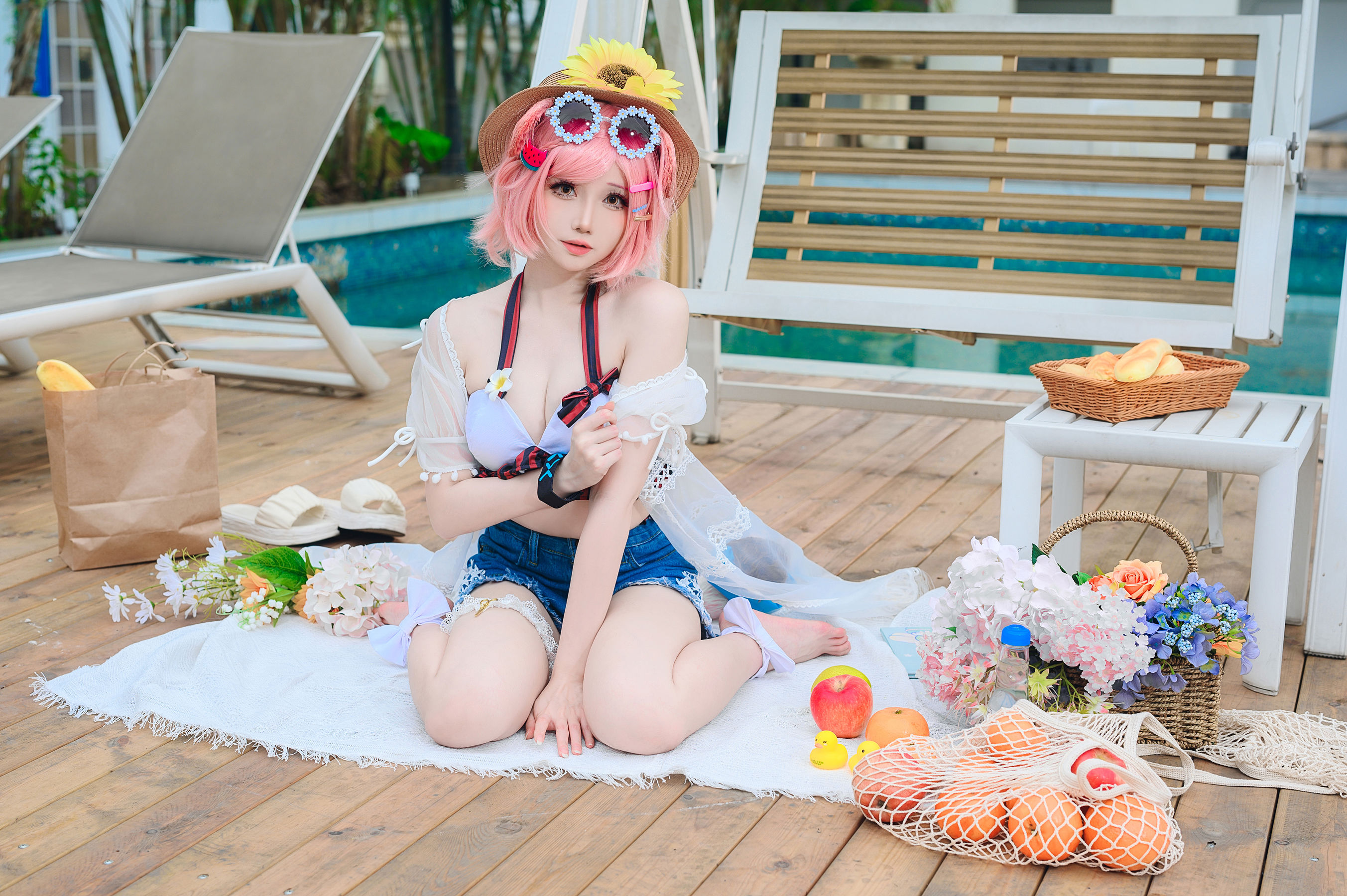 焖焖碳 - 明日方舟 澄闪泳装/(22P)