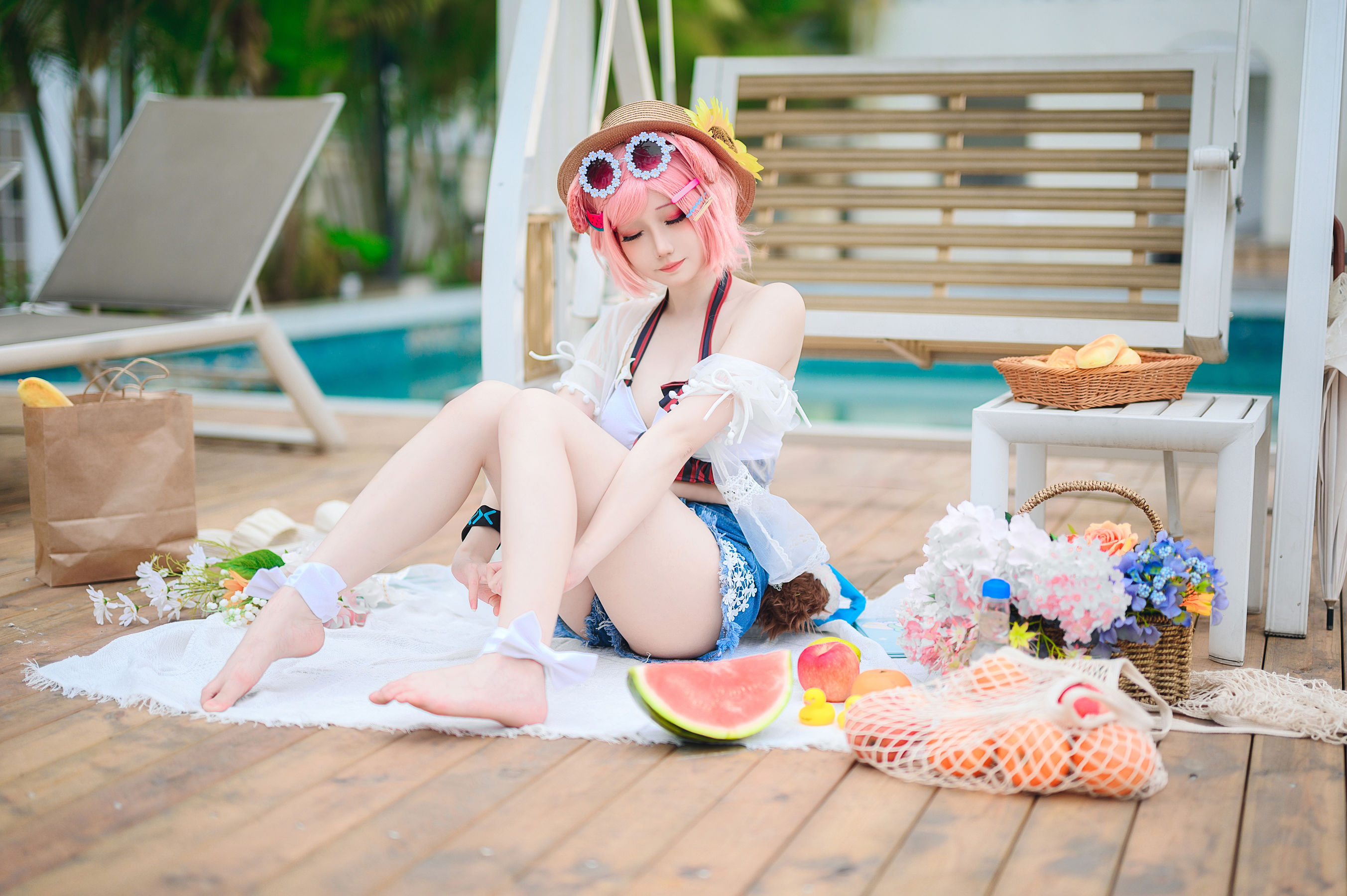 焖焖碳 - 明日方舟 澄闪泳装/(22P)