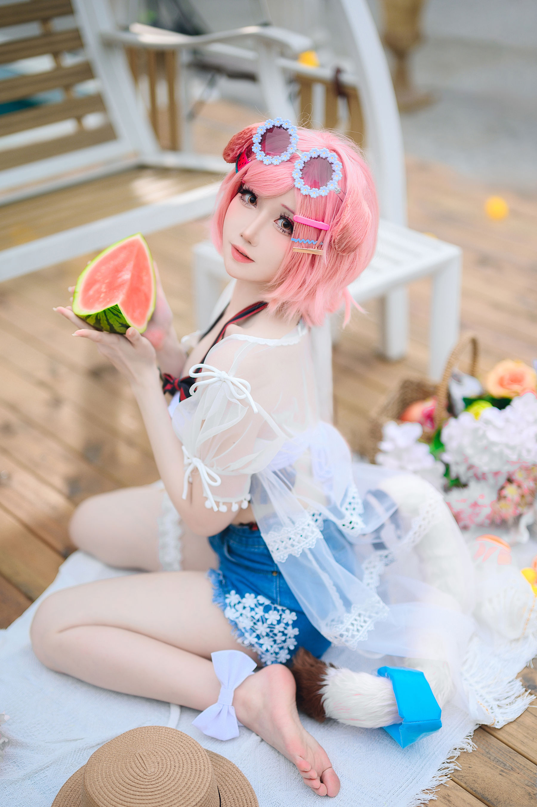 焖焖碳 - 明日方舟 澄闪泳装/(22P)