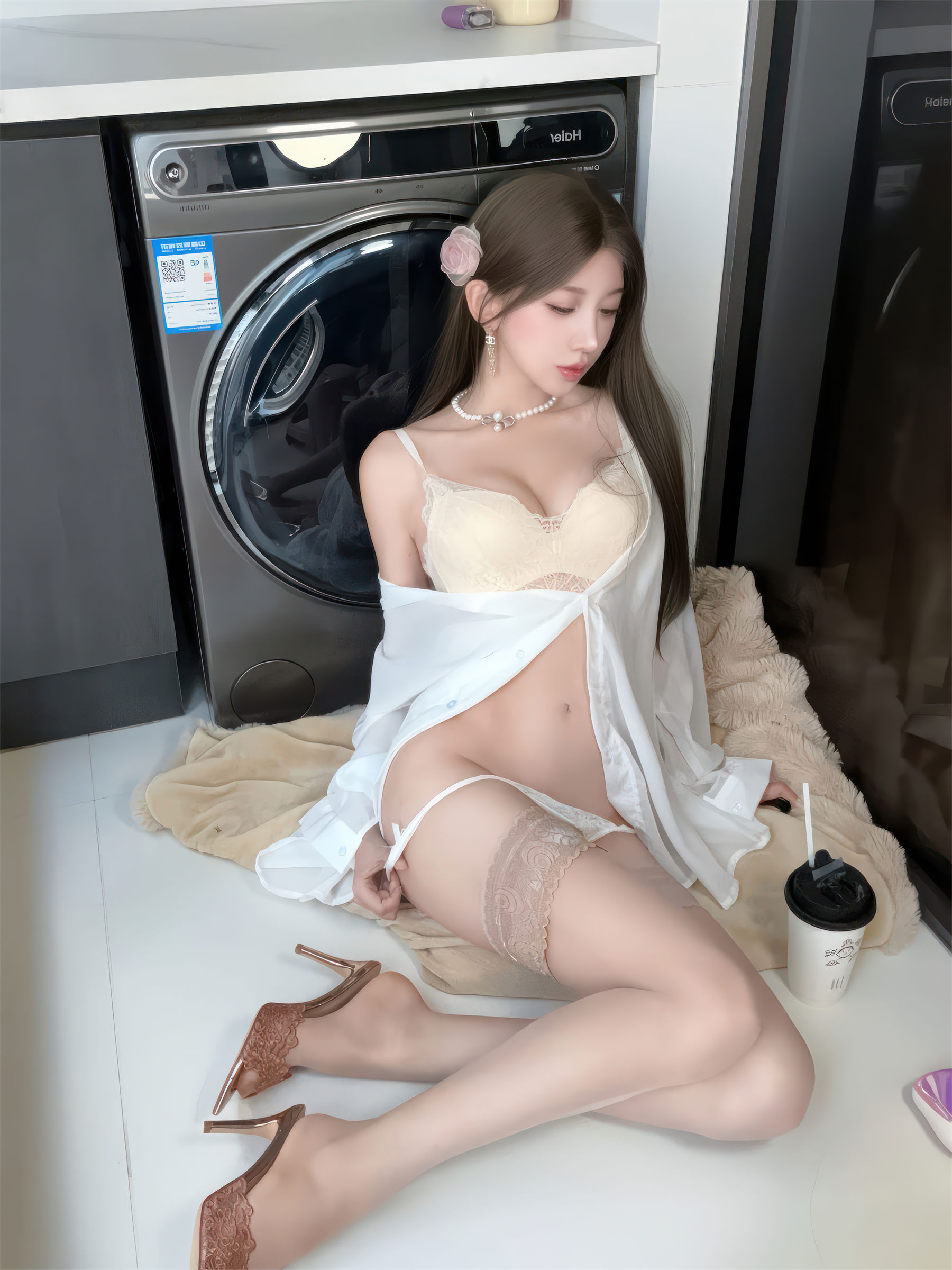 斗鱼米线线sama写真 - 羞涩の妻/(39P)