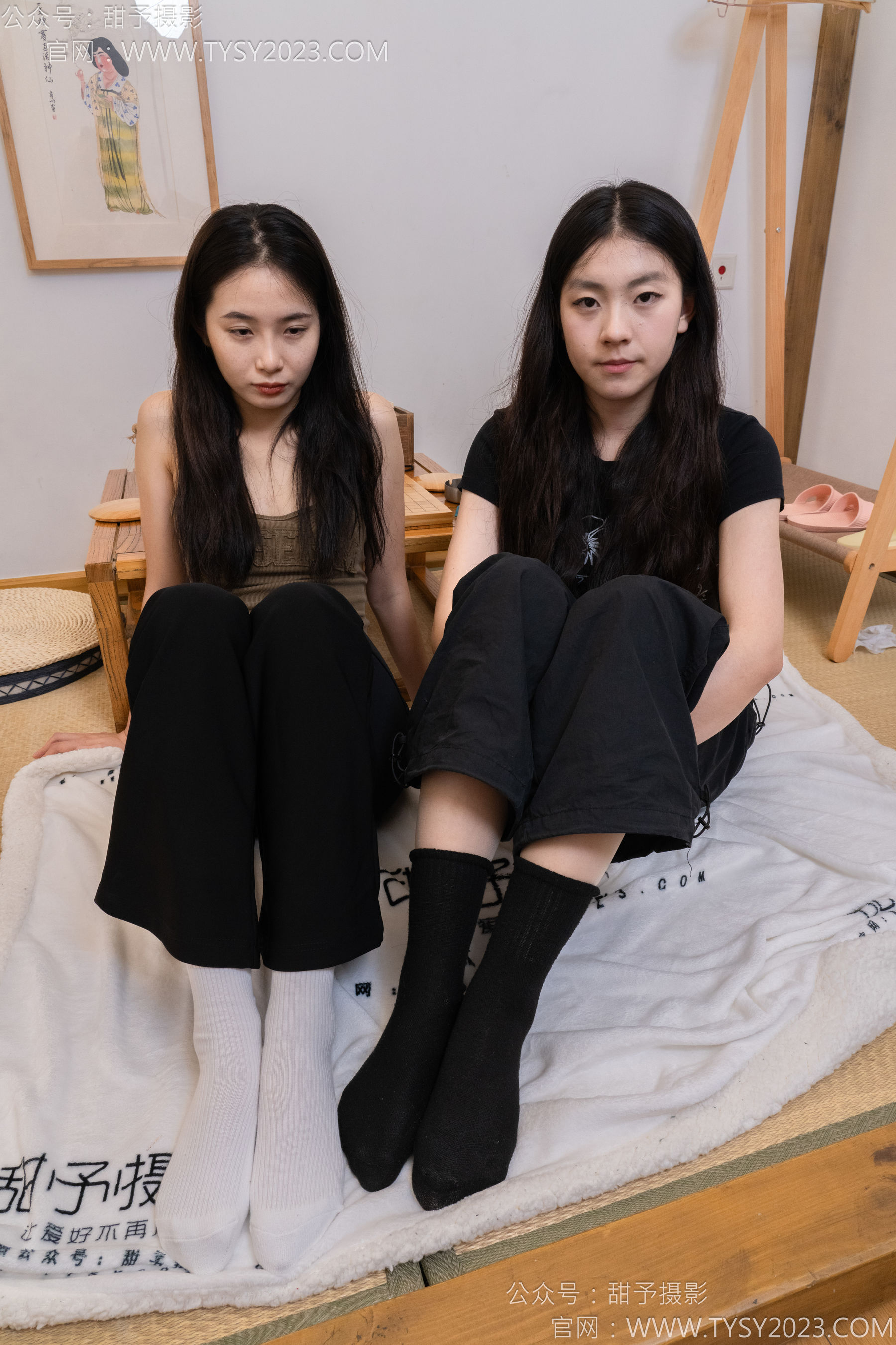 甜予摄影 No.145 思思&小云 - 板鞋、白棉袜、薄肉丝/(145P)