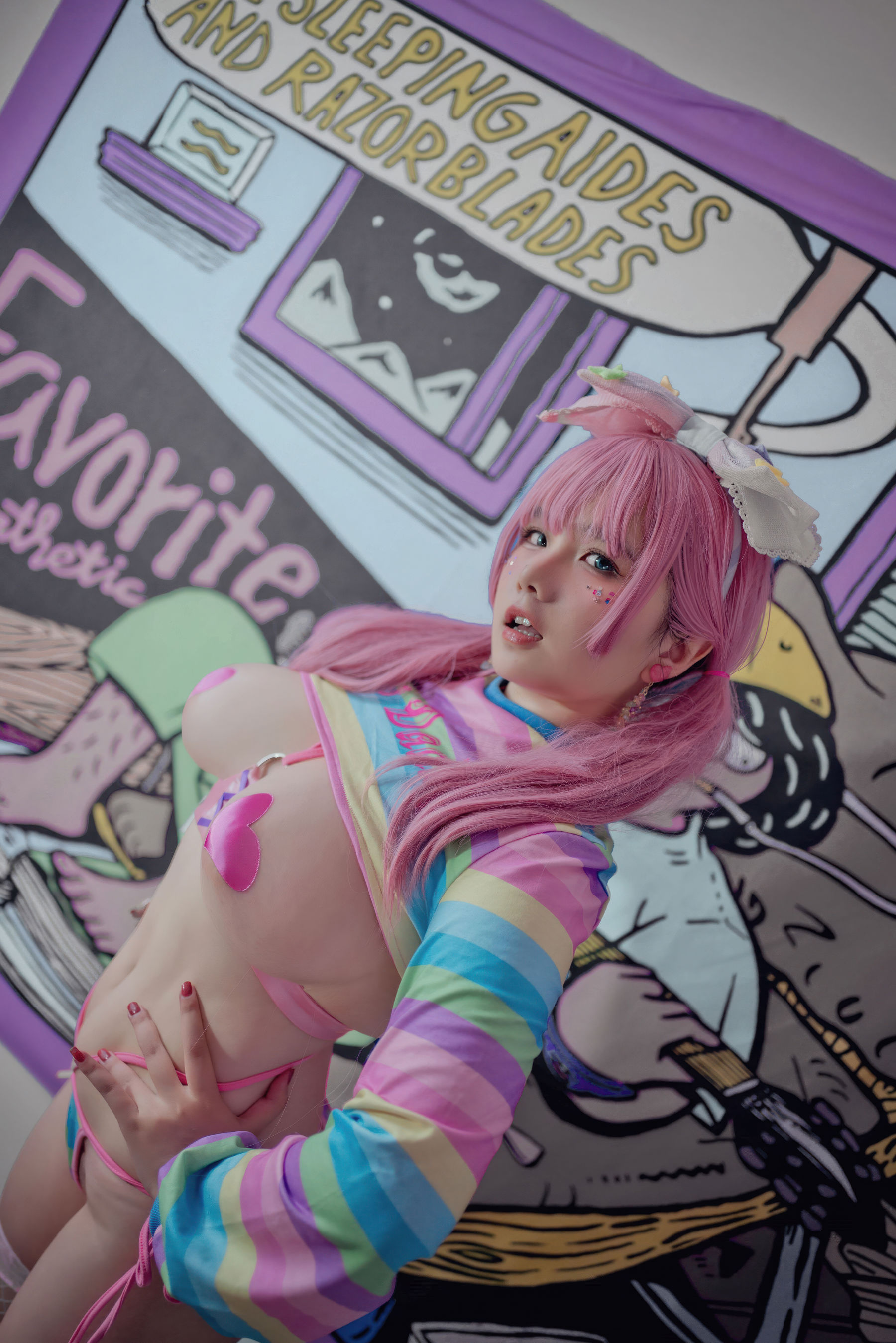 阿半今天很开心 - 粉色双马尾/(28P)