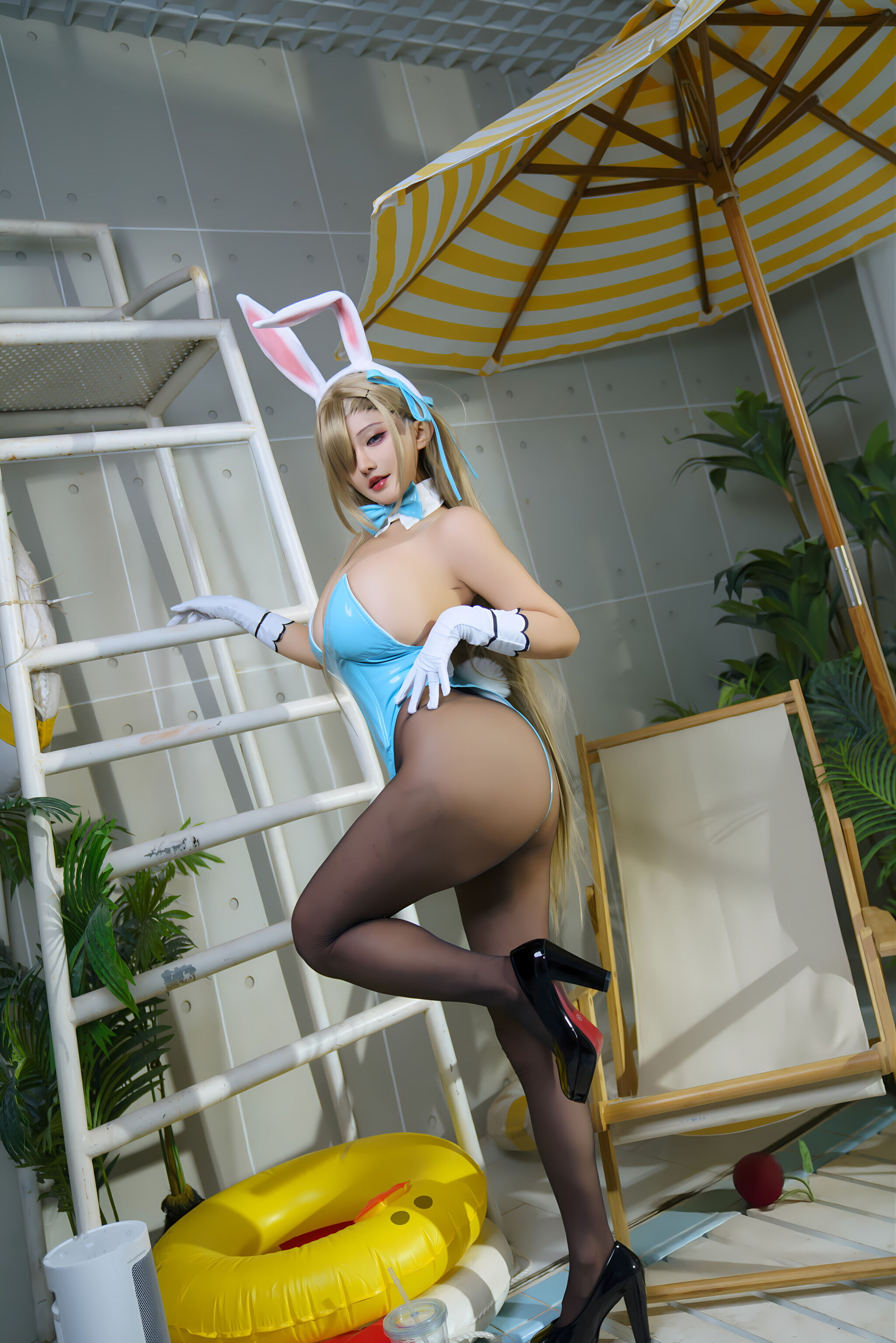 虎牙古阿扎 - 明日奈兔女郎/(55P)