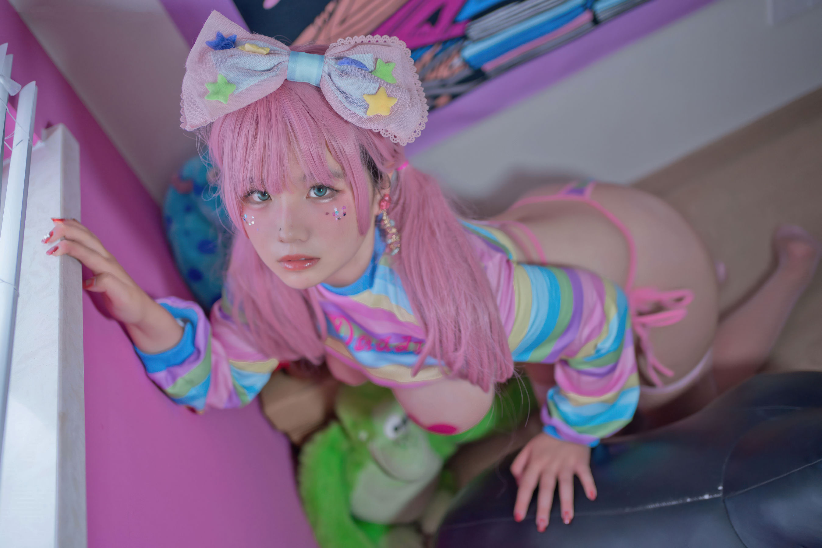 阿半今天很开心 - 粉色双马尾/(28P)