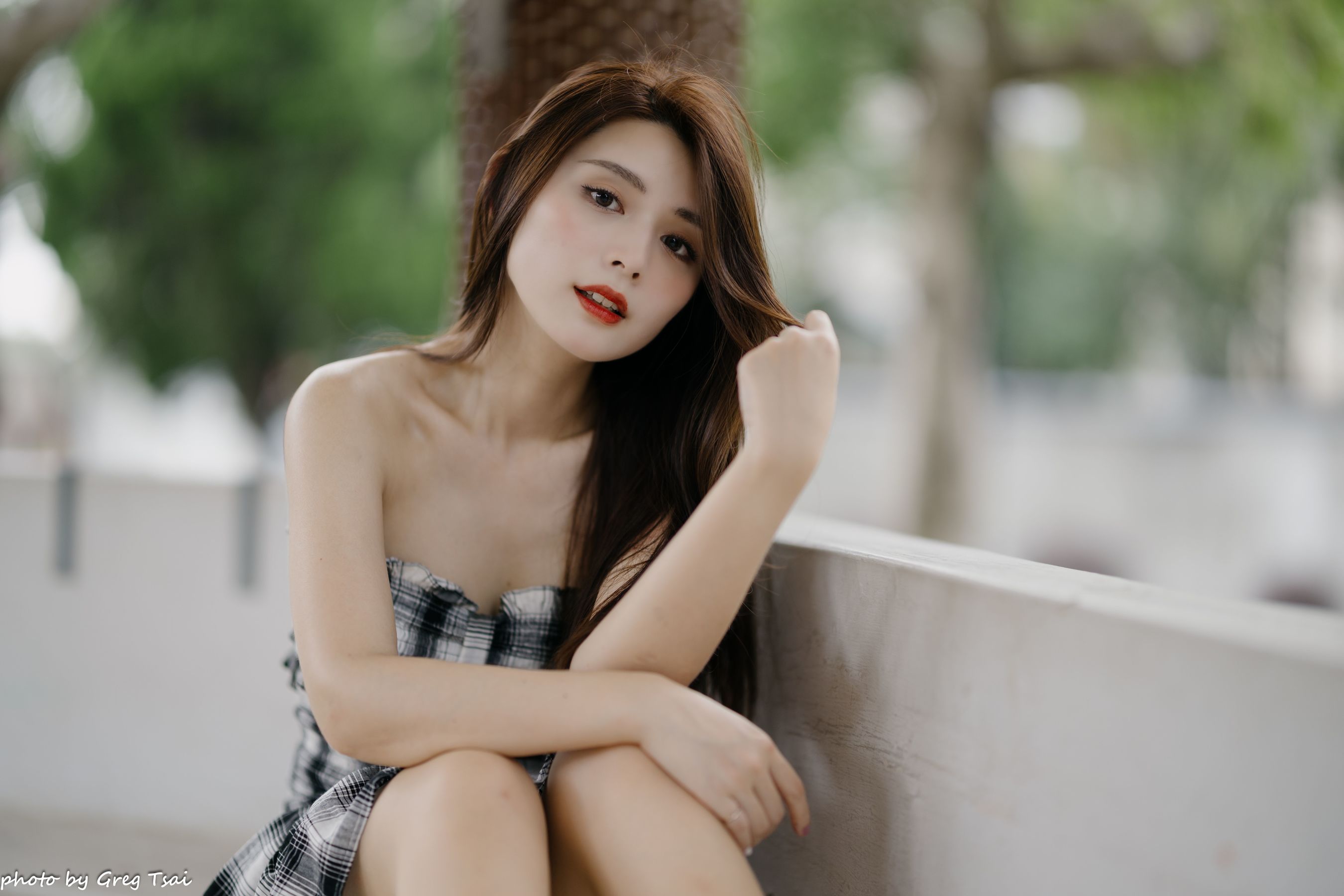 筱筱 - 桃园 格子裙/(119P)