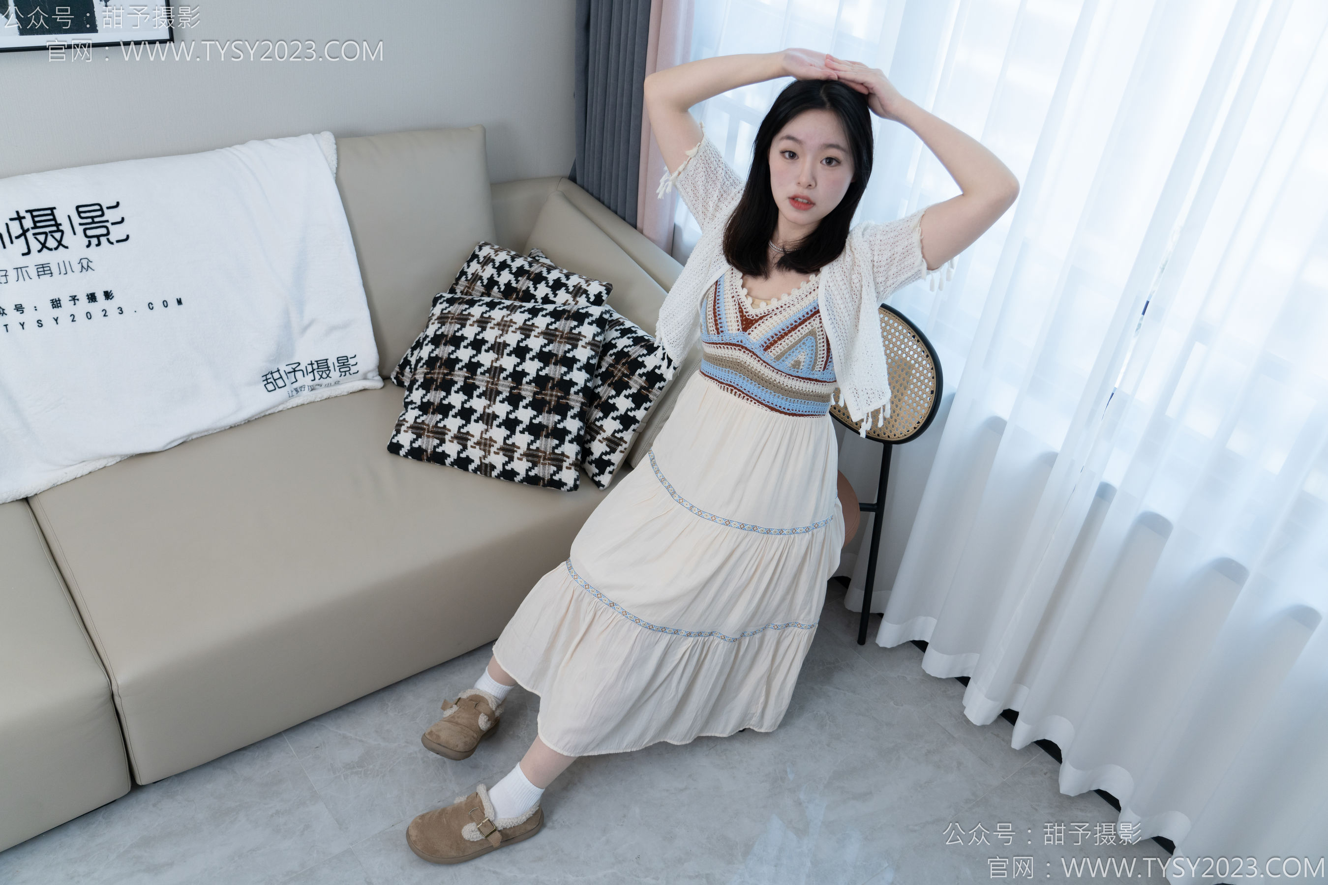 甜予摄影 No.173 小葵 - 棉鞋、白棉袜、薄肉丝/(135P)