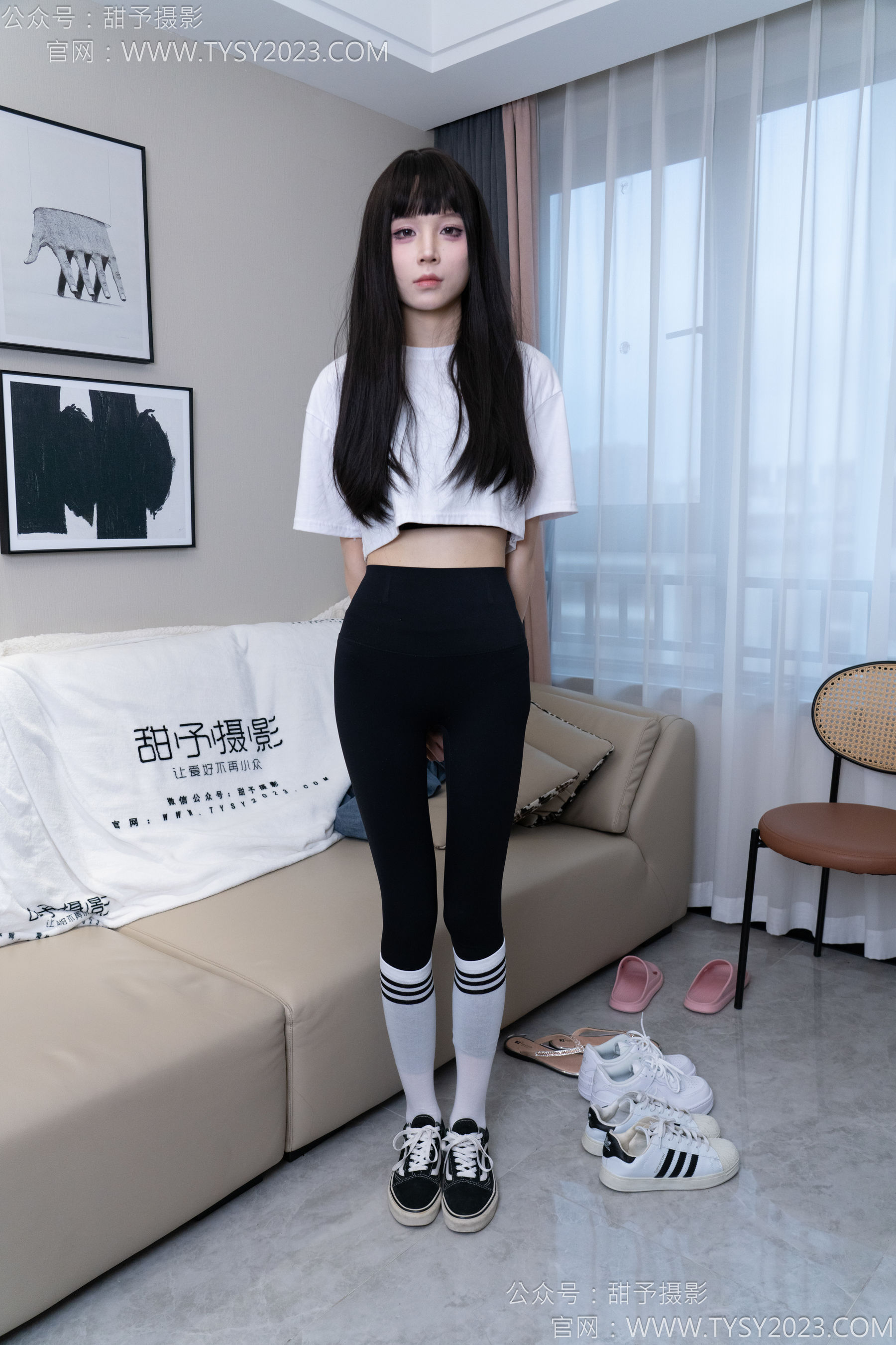 甜予摄影 No.179 珞珞 - 高跟鞋、板鞋、人字拖、白棉袜/(129P)