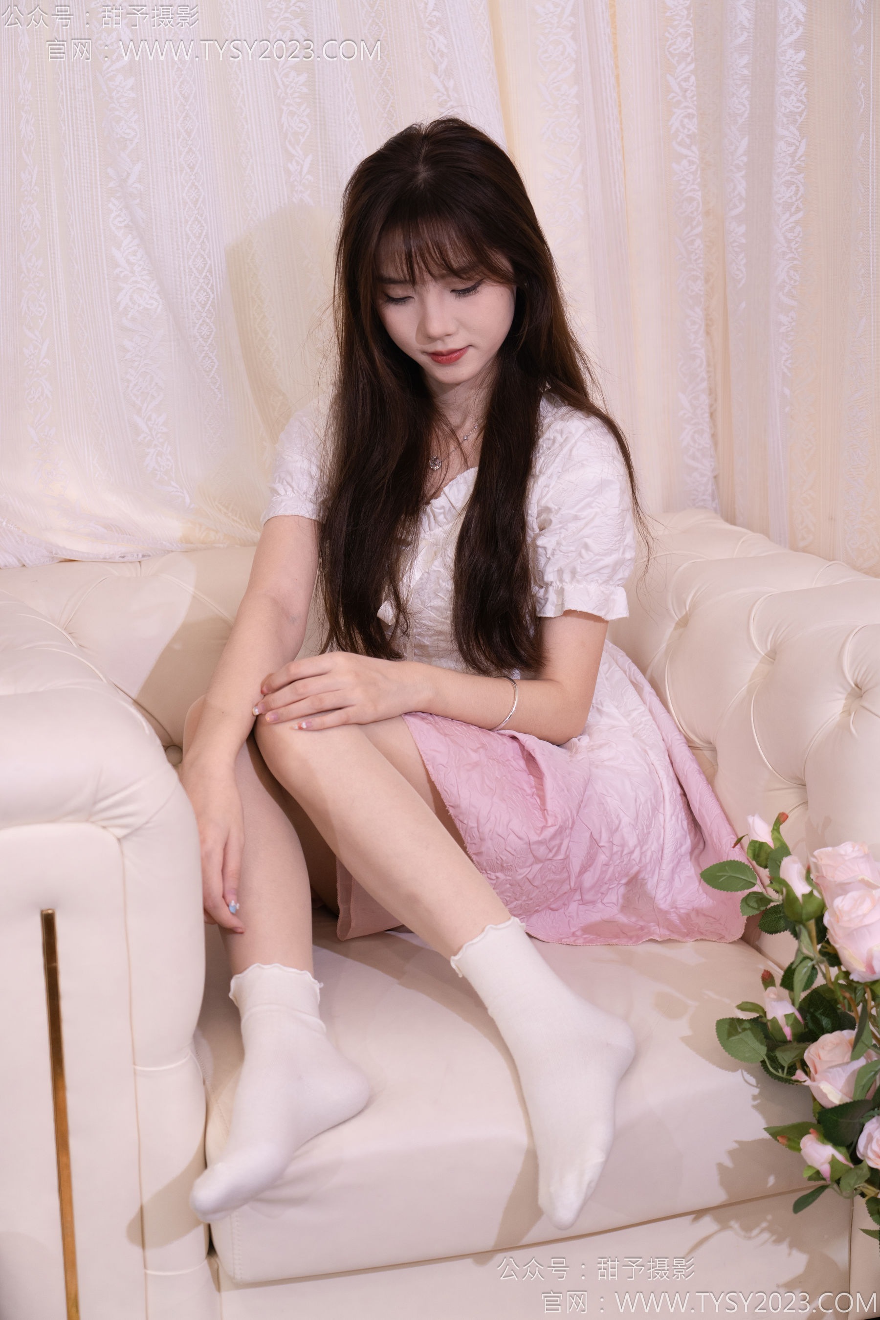 甜予摄影 No.177 璇璇 - 板鞋、白棉袜、薄肉丝/(129P)