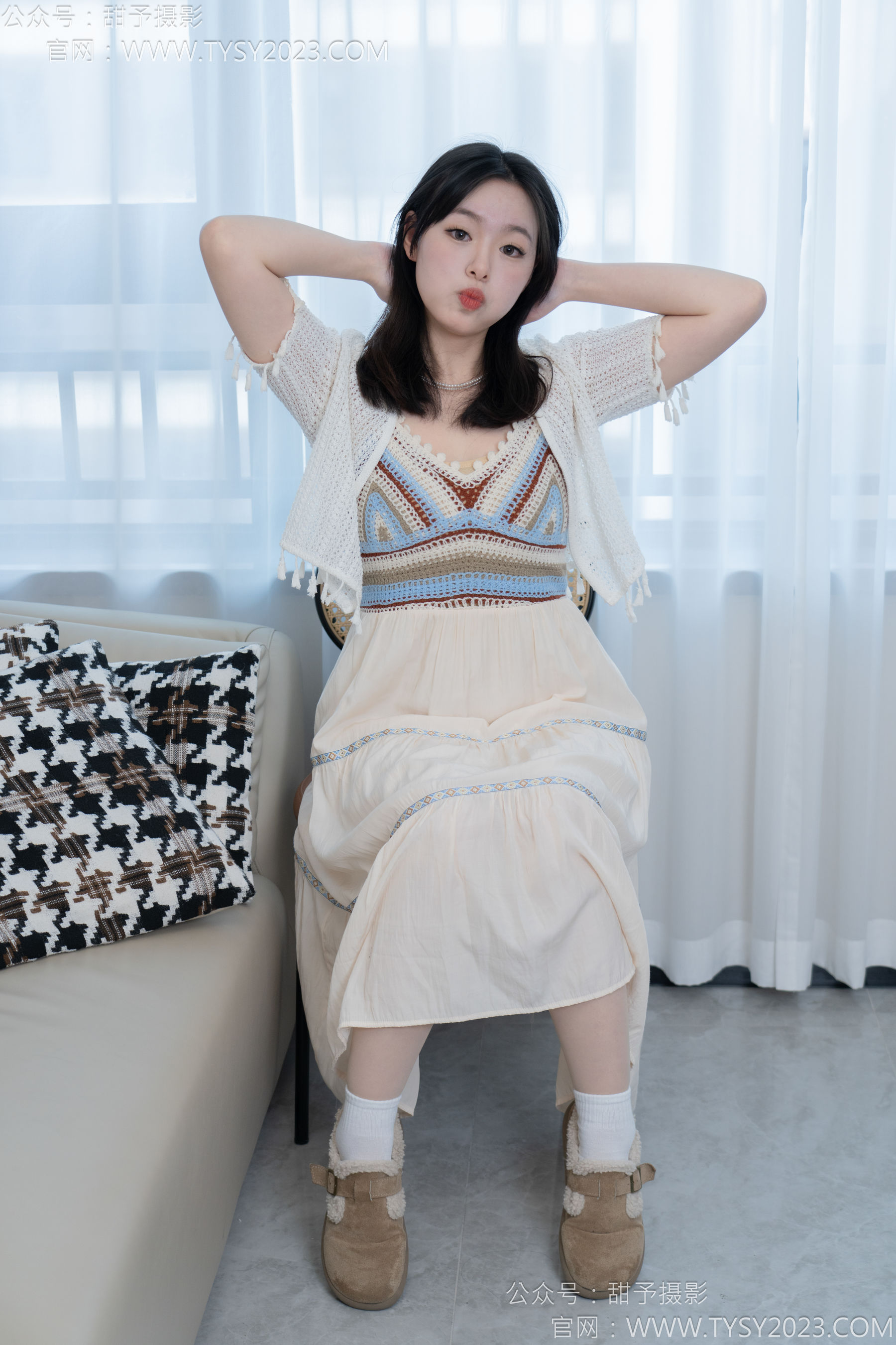 甜予摄影 No.173 小葵 - 棉鞋、白棉袜、薄肉丝/(135P)