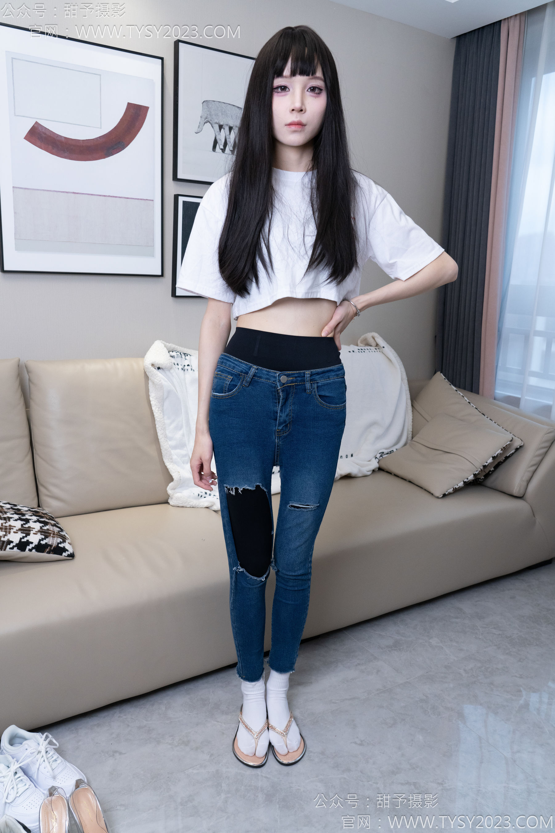 甜予摄影 No.179 珞珞 - 高跟鞋、板鞋、人字拖、白棉袜/(129P)