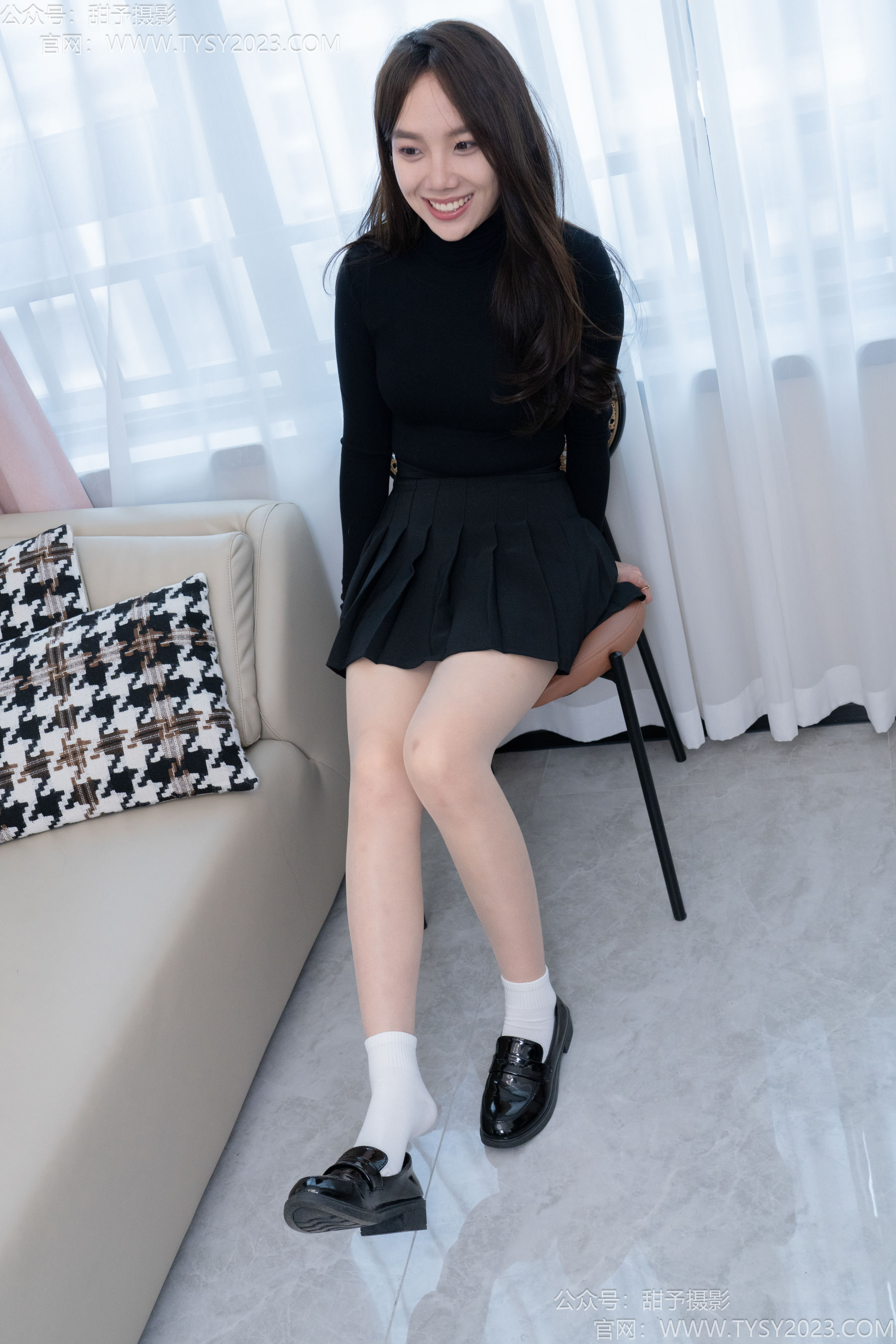 甜予摄影 No.191 贝壳 - 皮鞋、白棉袜、薄肉丝/(135P)