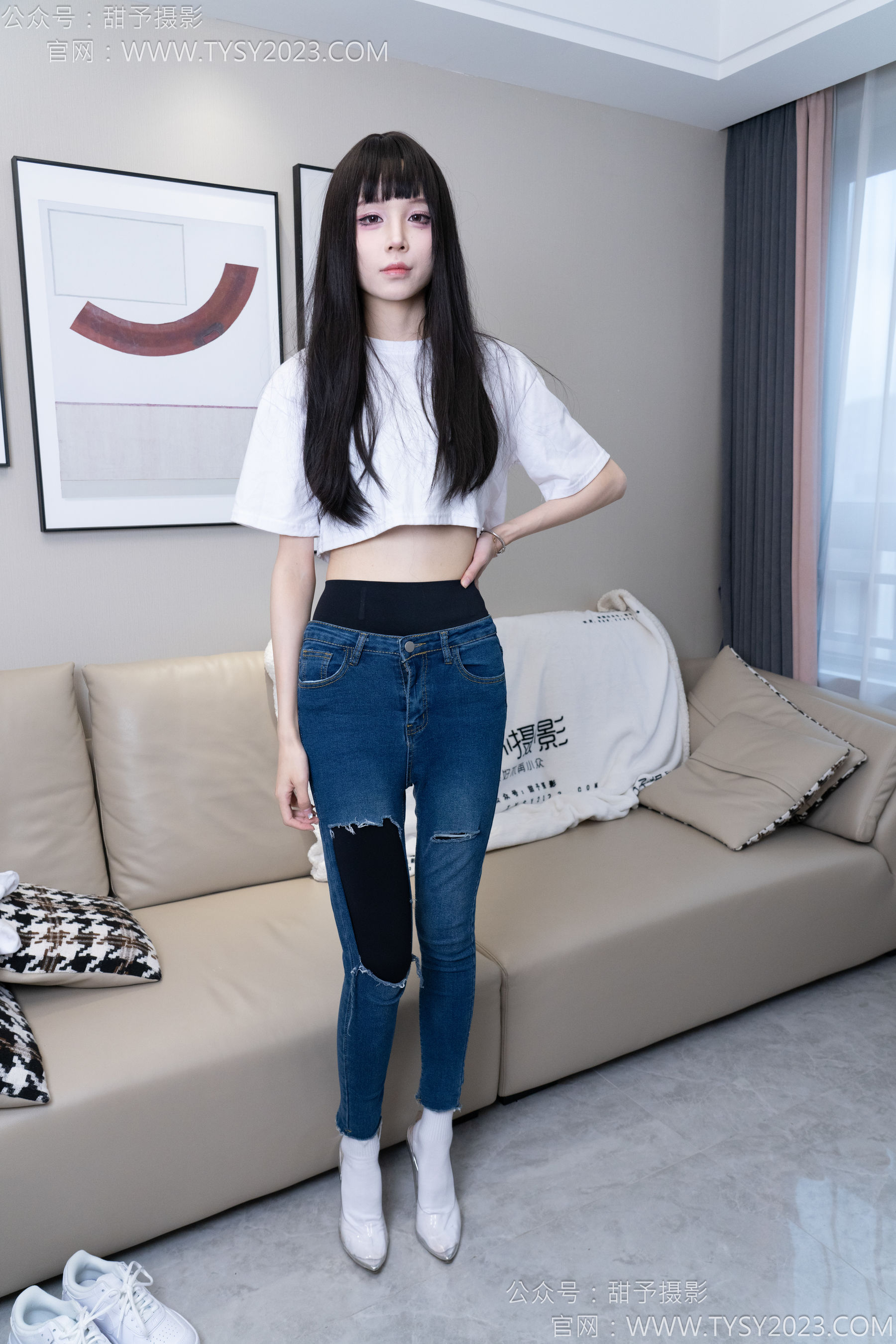 甜予摄影 No.179 珞珞 - 高跟鞋、板鞋、人字拖、白棉袜/(129P)