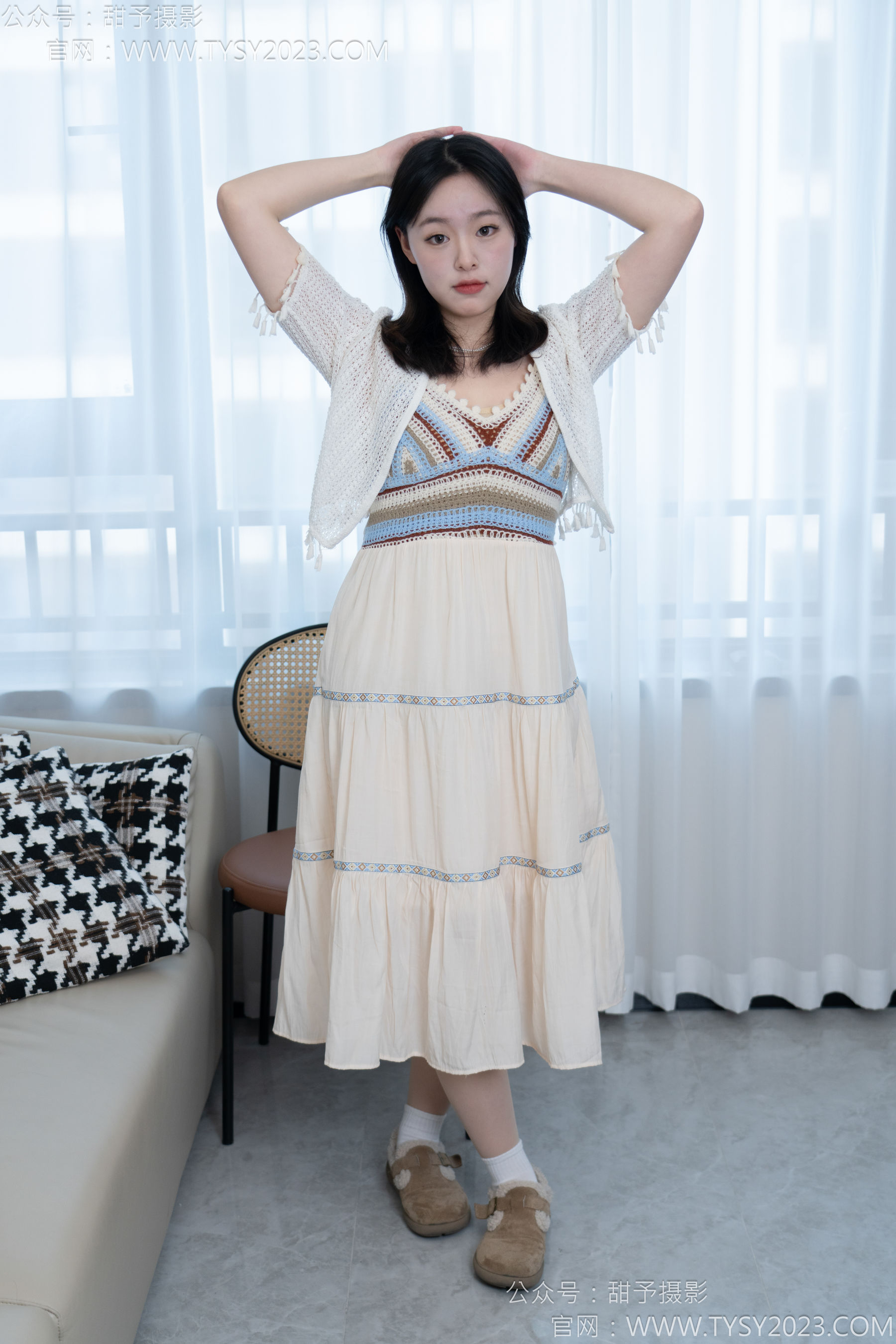 甜予摄影 No.173 小葵 - 棉鞋、白棉袜、薄肉丝/(135P)