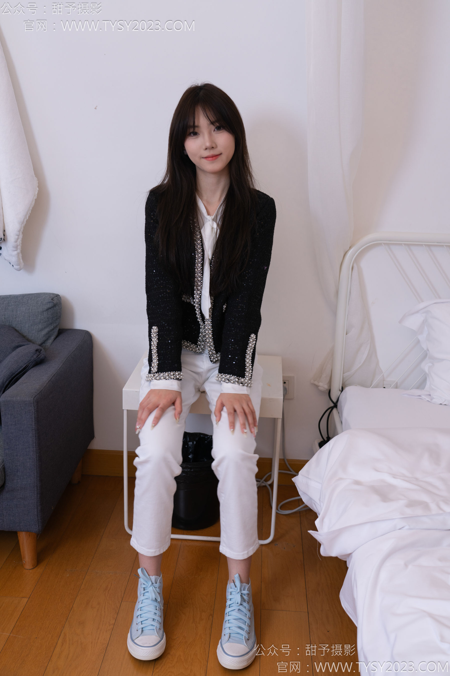 甜予摄影 No.171 璇璇 - 帆布鞋、白棉袜、抖腿剧情/(151P)