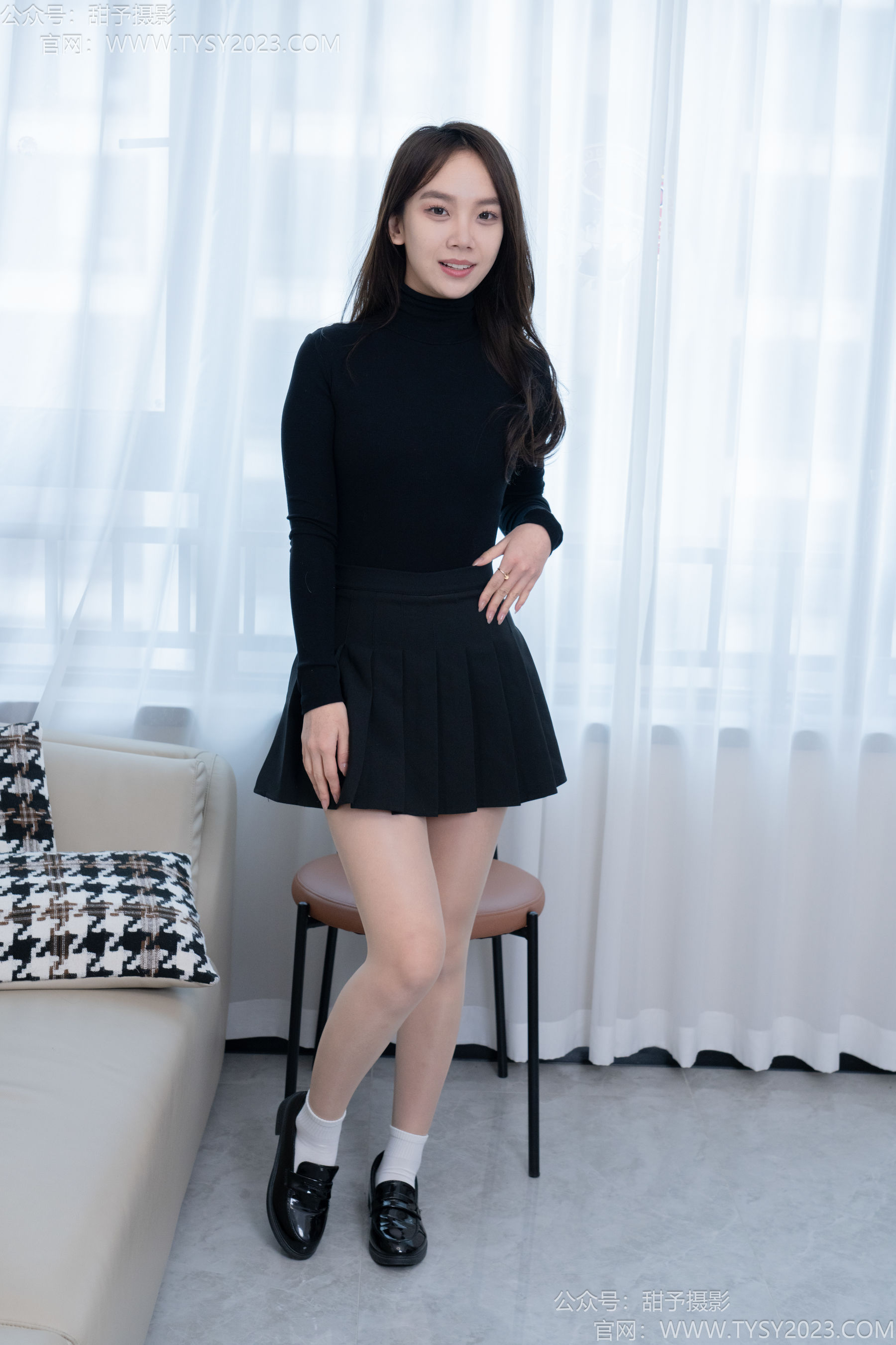 甜予摄影 No.191 贝壳 - 皮鞋、白棉袜、薄肉丝/(135P)
