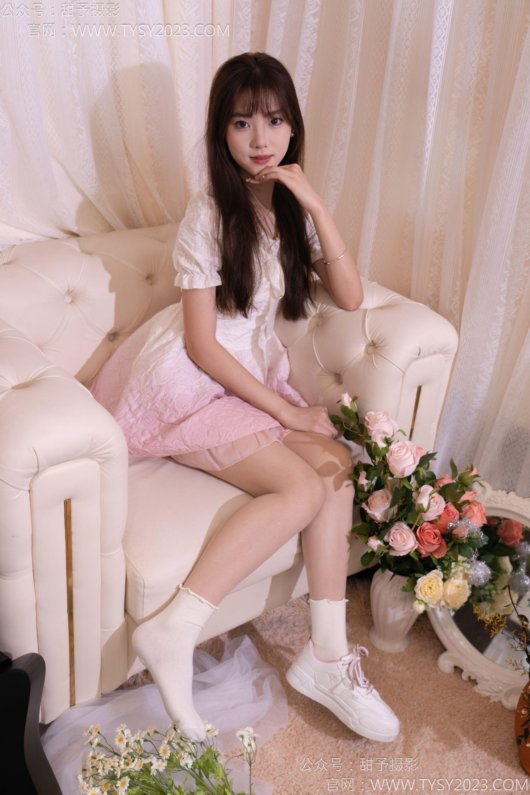 甜予摄影 No.177 璇璇 - 板鞋、白棉袜、薄肉丝/(129P)