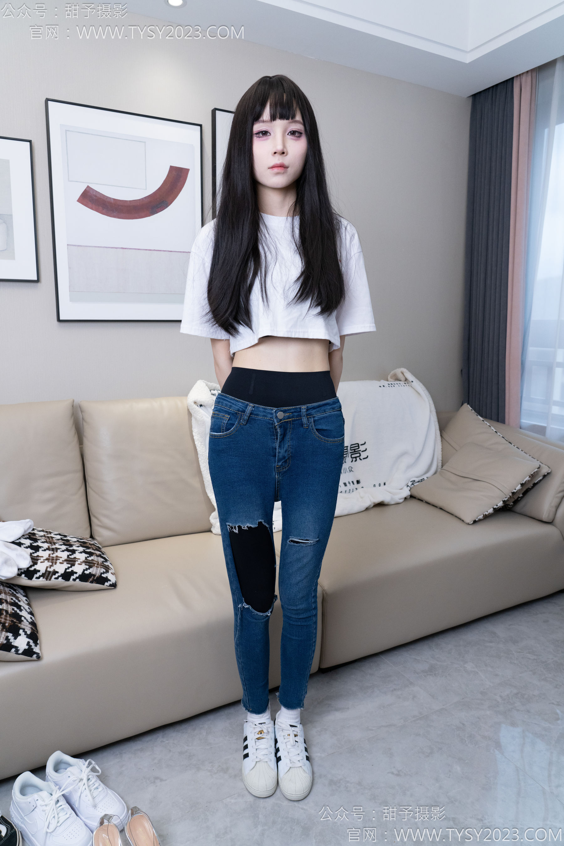 甜予摄影 No.179 珞珞 - 高跟鞋、板鞋、人字拖、白棉袜/(129P)