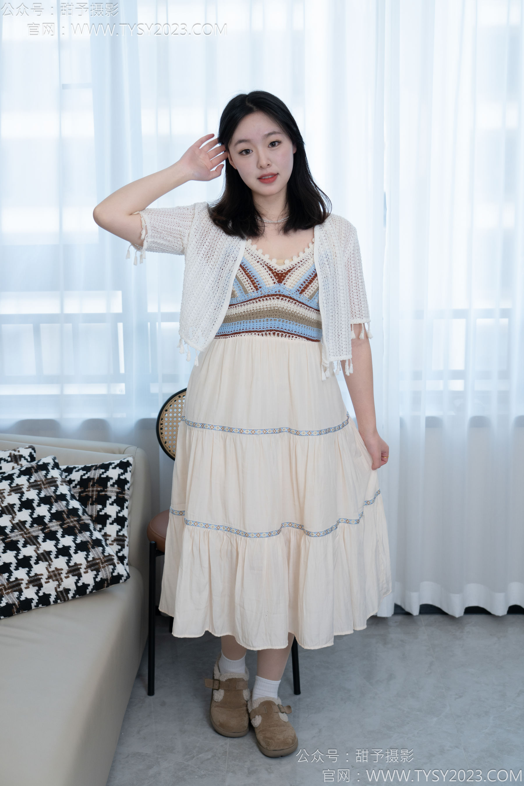 甜予摄影 No.173 小葵 - 棉鞋、白棉袜、薄肉丝/(135P)