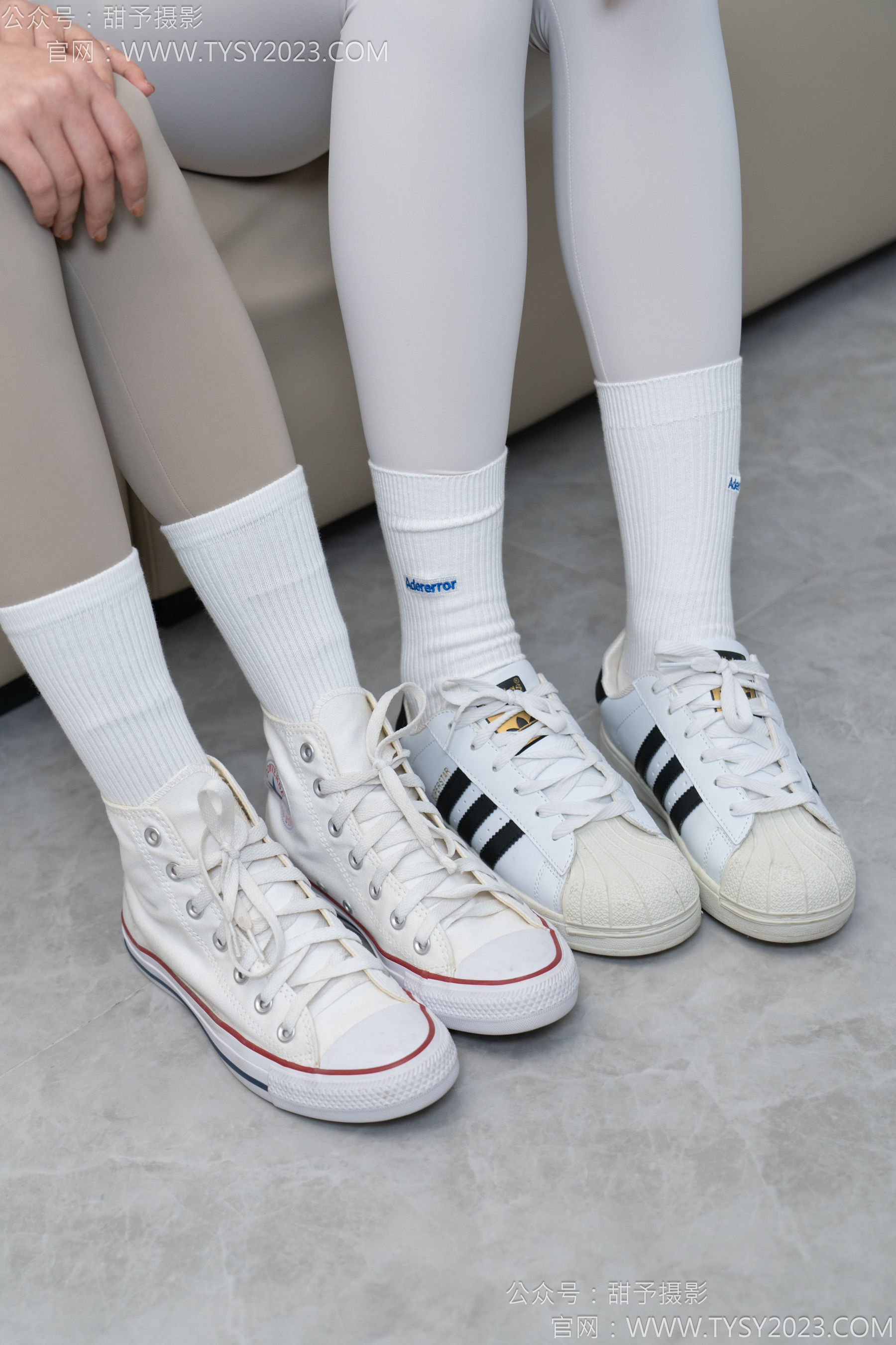 甜予摄影 No.157 澜澜&咖啡豆 - 帆布鞋、板鞋、白棉袜、薄黑丝、薄肉丝/(144P)