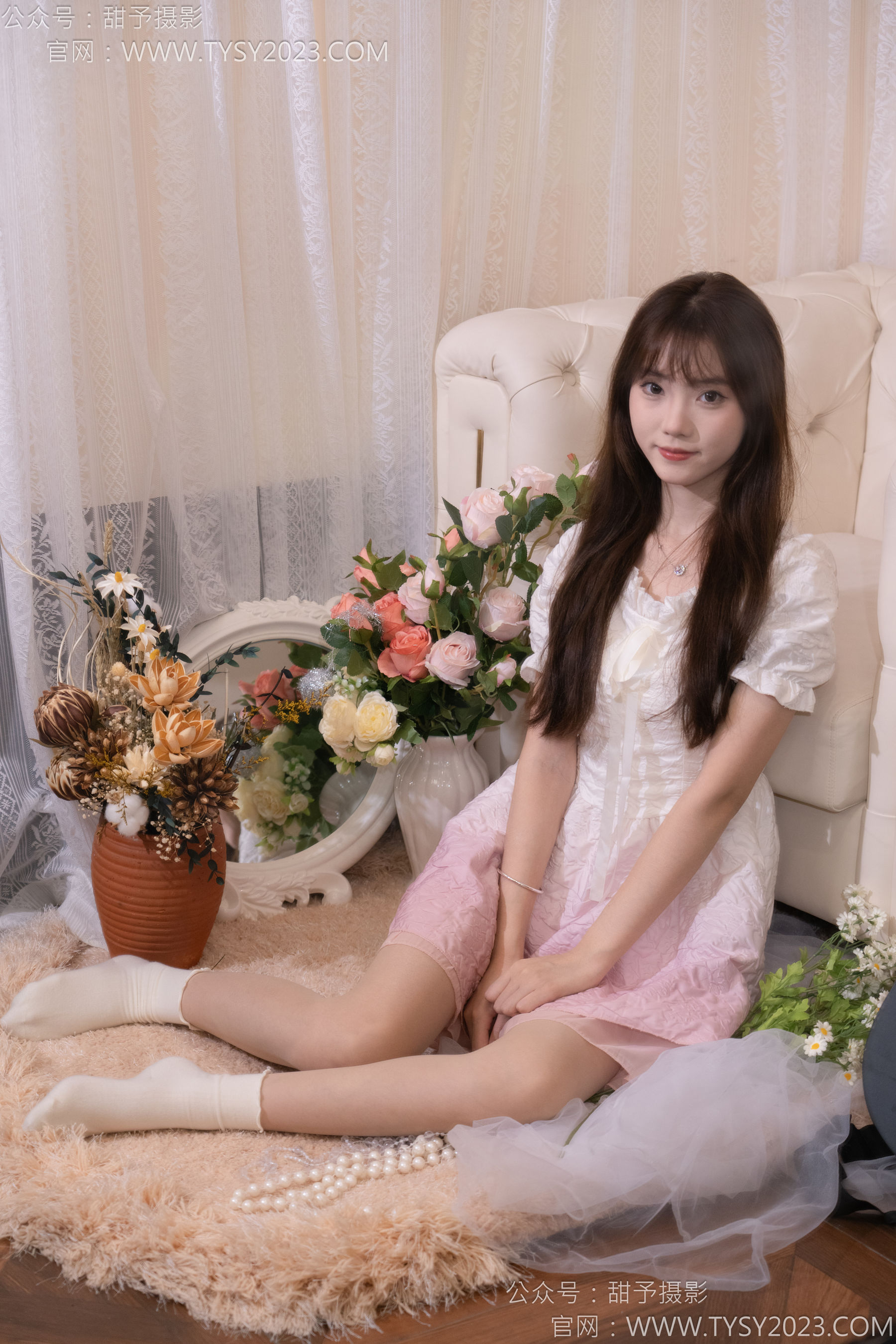 甜予摄影 No.177 璇璇 - 板鞋、白棉袜、薄肉丝/(129P)