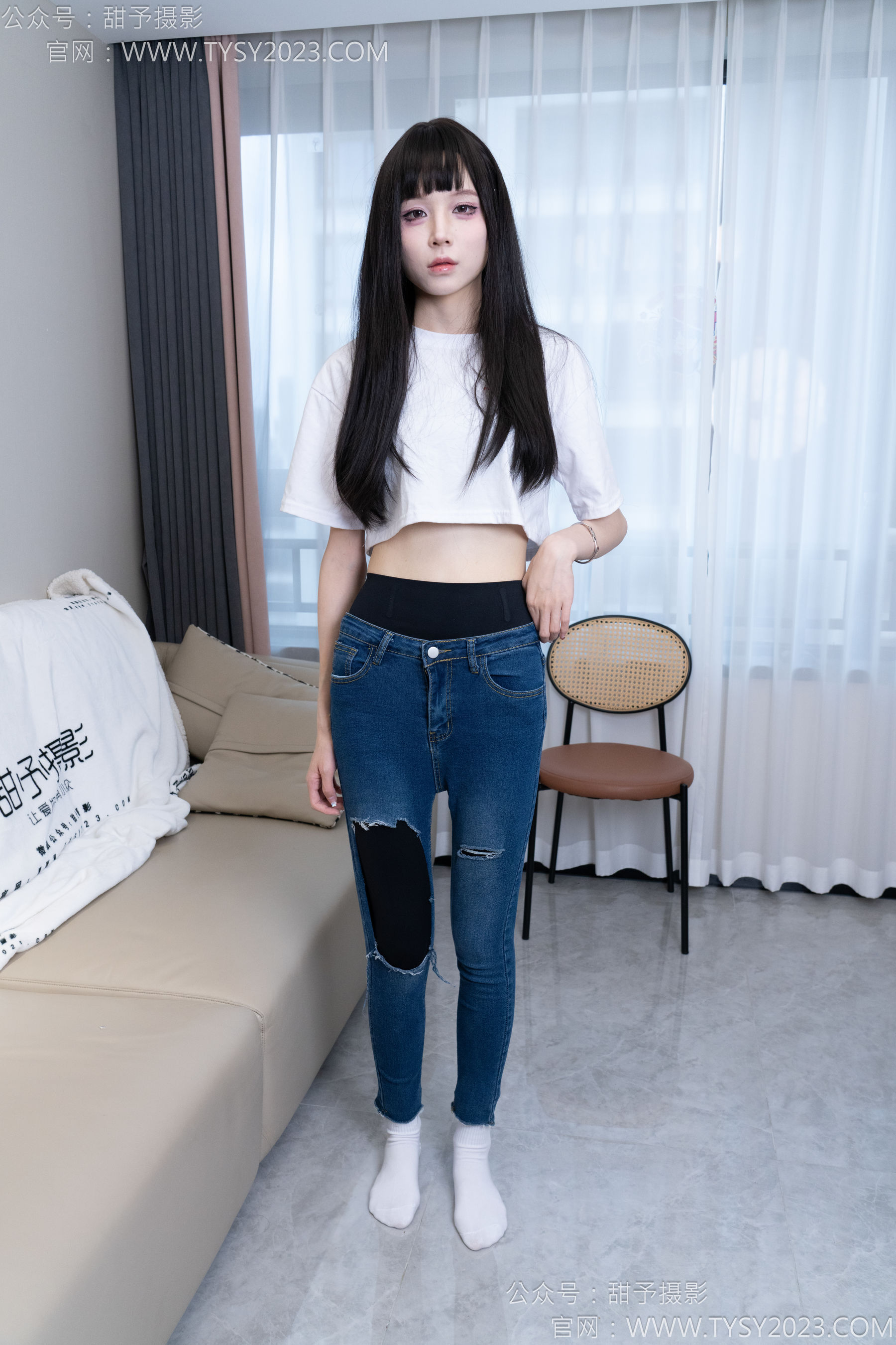 甜予摄影 No.179 珞珞 - 高跟鞋、板鞋、人字拖、白棉袜/(129P)