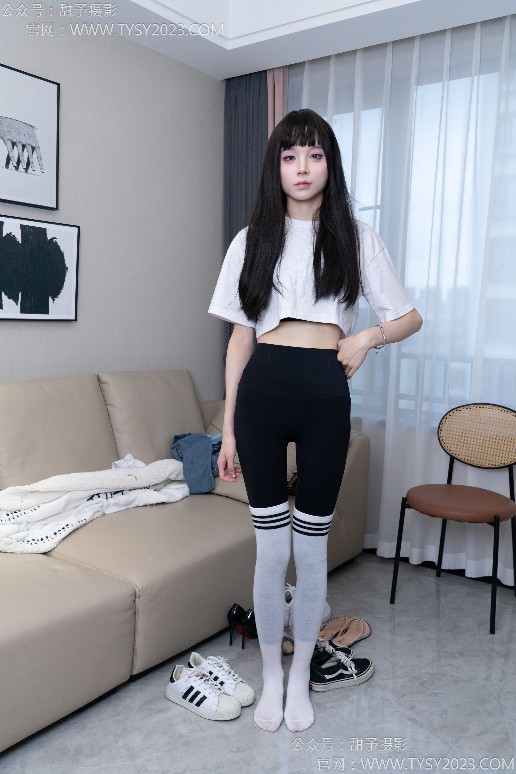 甜予摄影 No.179 珞珞 - 高跟鞋、板鞋、人字拖、白棉袜/(129P)