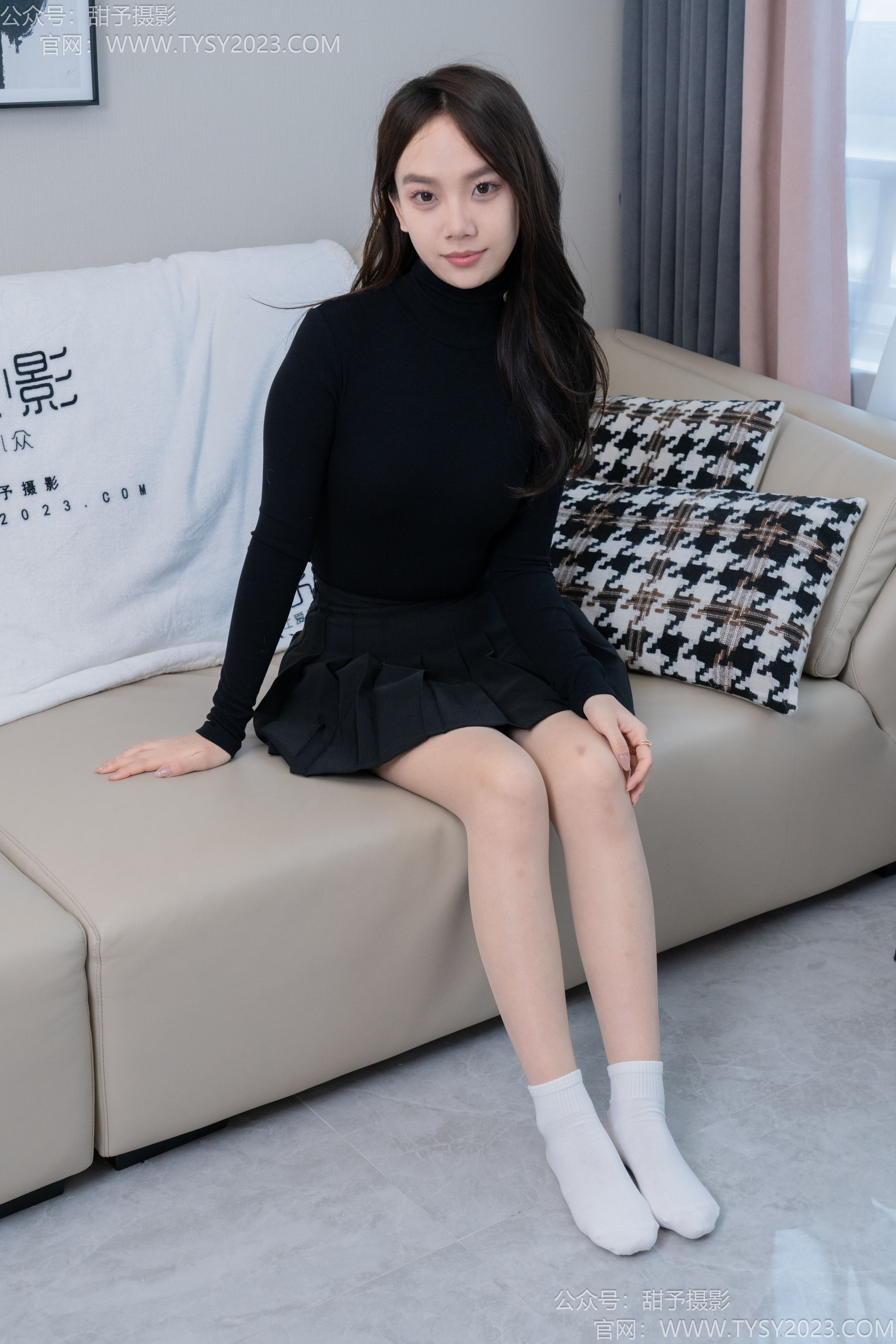 甜予摄影 No.191 贝壳 - 皮鞋、白棉袜、薄肉丝/(135P)