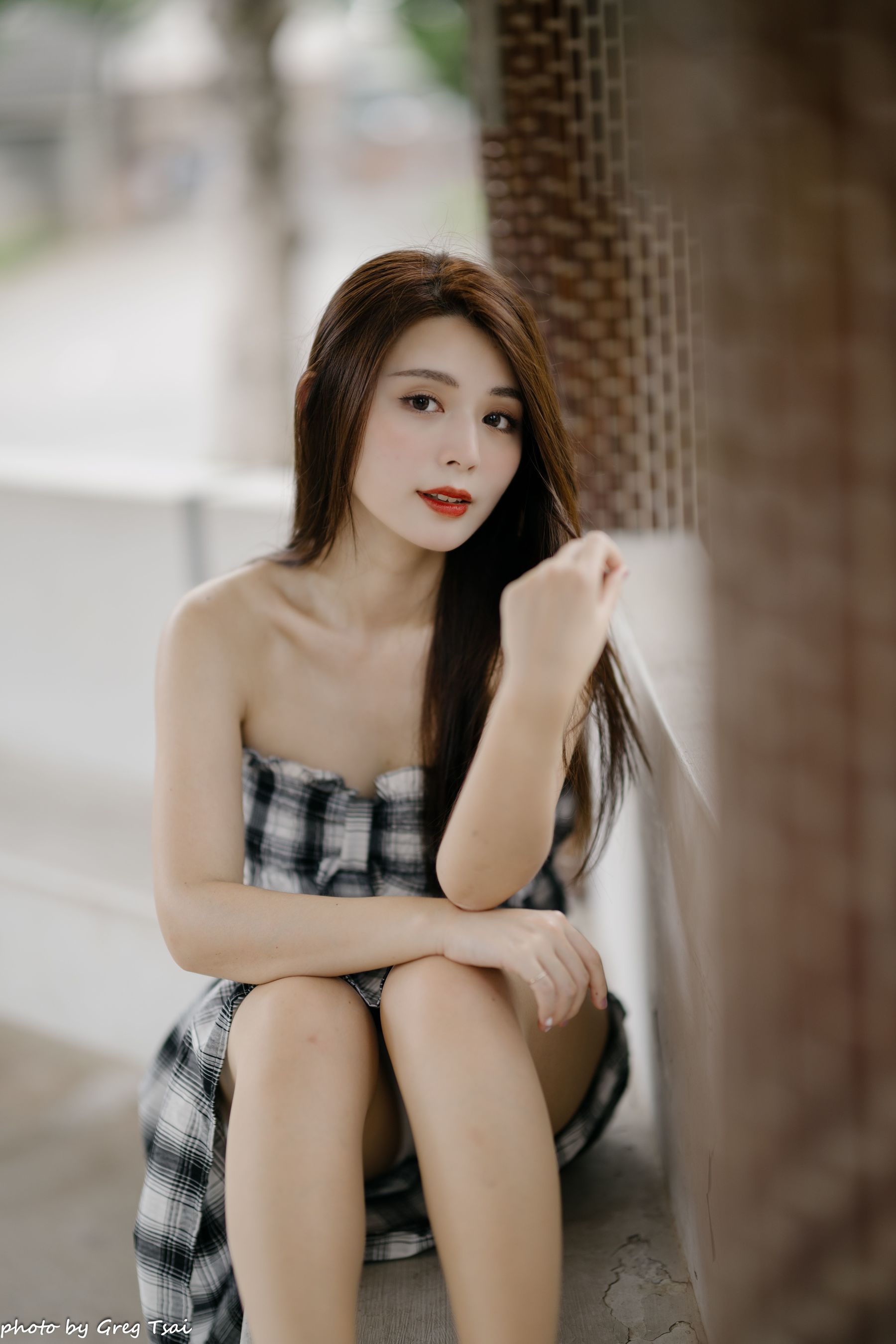 筱筱 - 桃园 格子裙/(119P)