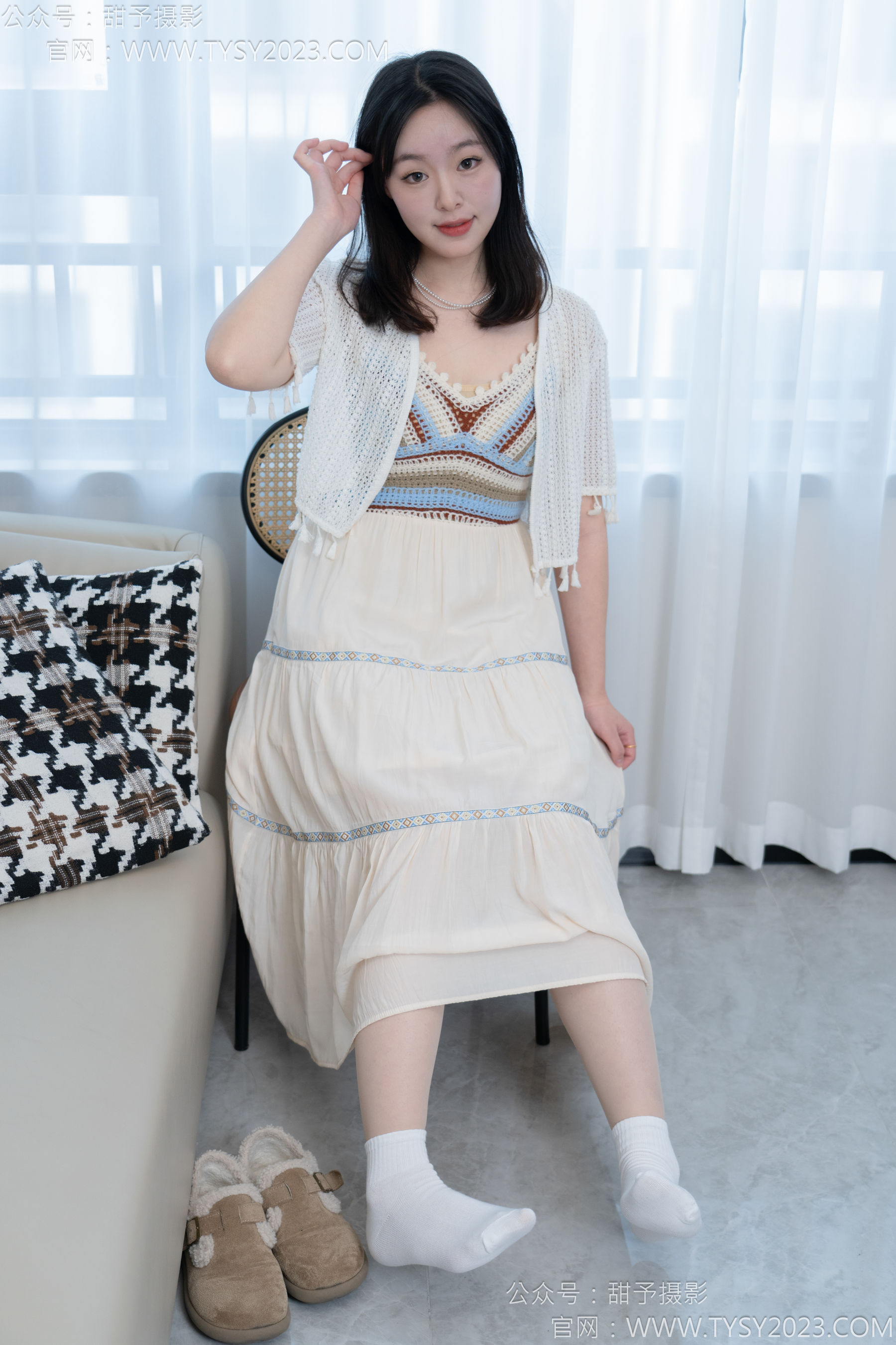 甜予摄影 No.173 小葵 - 棉鞋、白棉袜、薄肉丝/(135P)